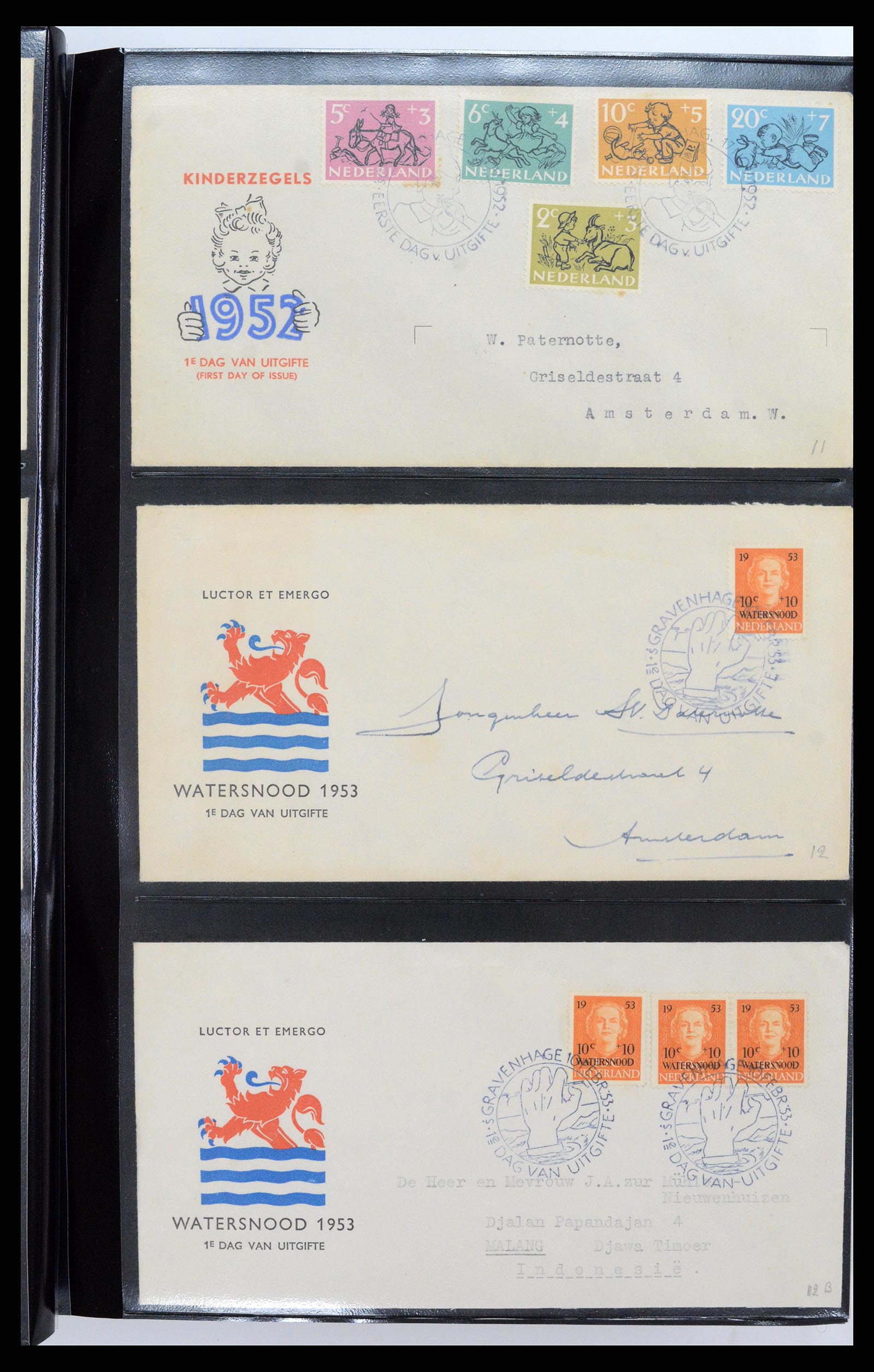 37484 006 - Postzegelverzameling 37484 Nederland FDC's 1950-1976.