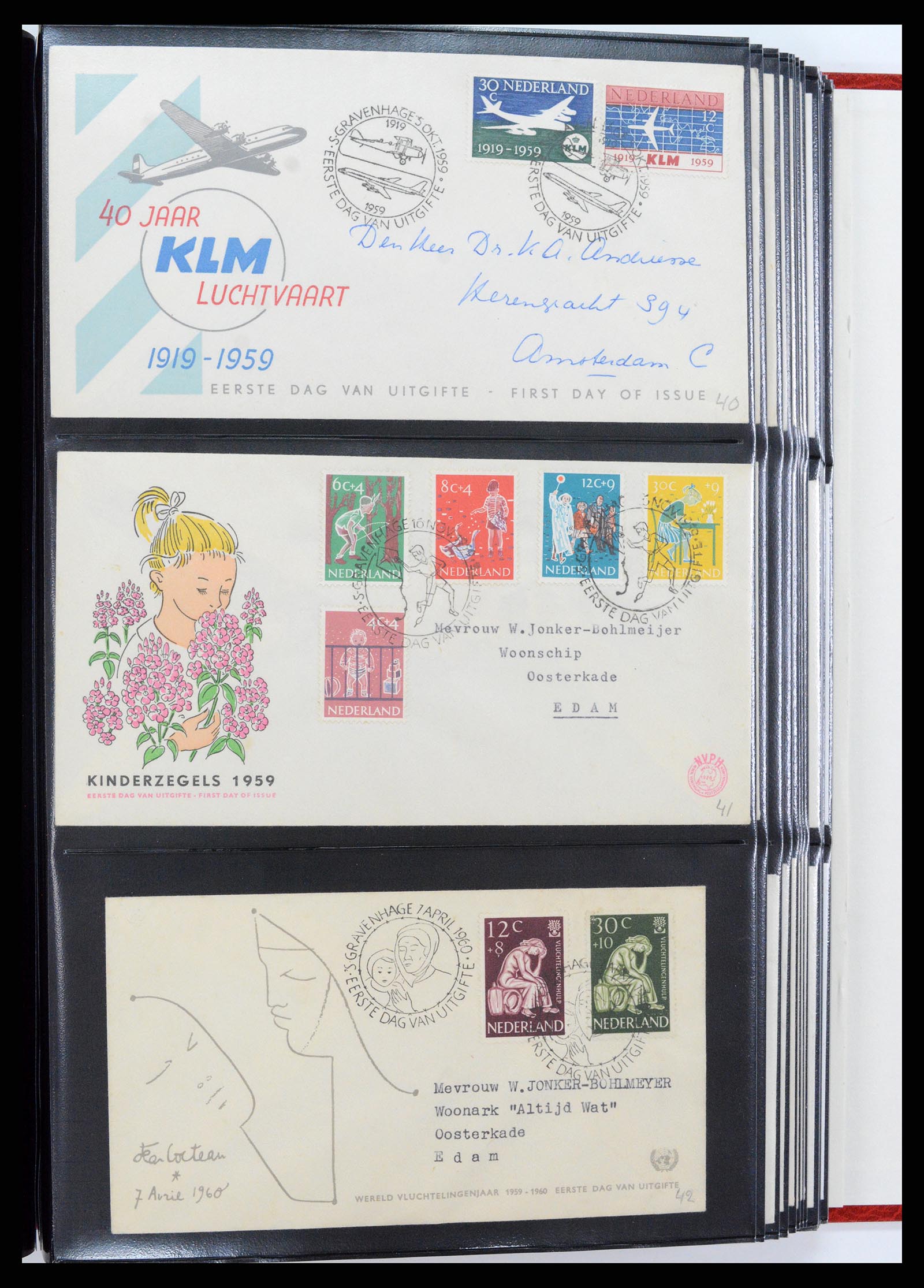 37484 016 - Postzegelverzameling 37484 Nederland FDC's 1950-1976.