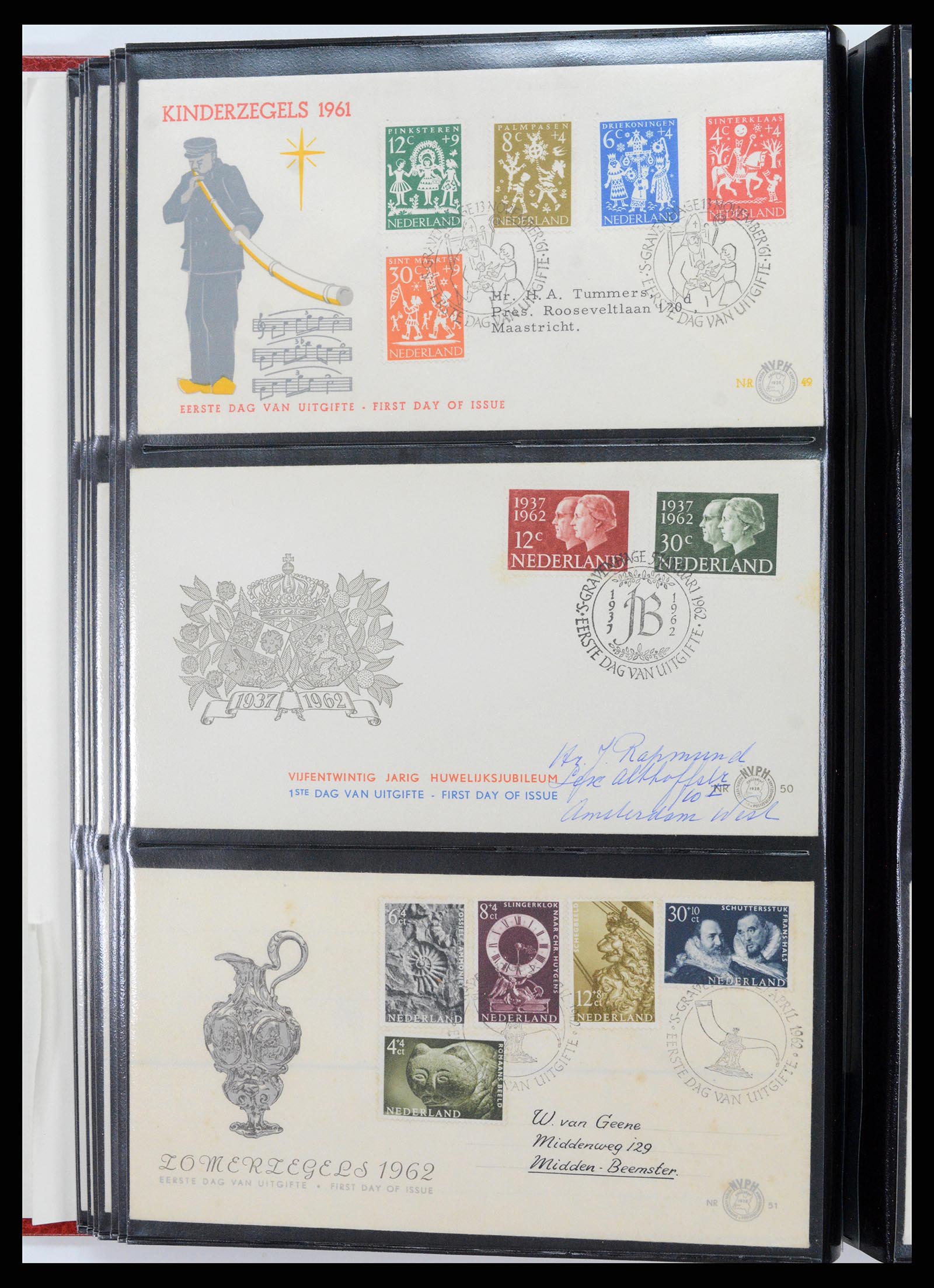 37484 019 - Postzegelverzameling 37484 Nederland FDC's 1950-1976.