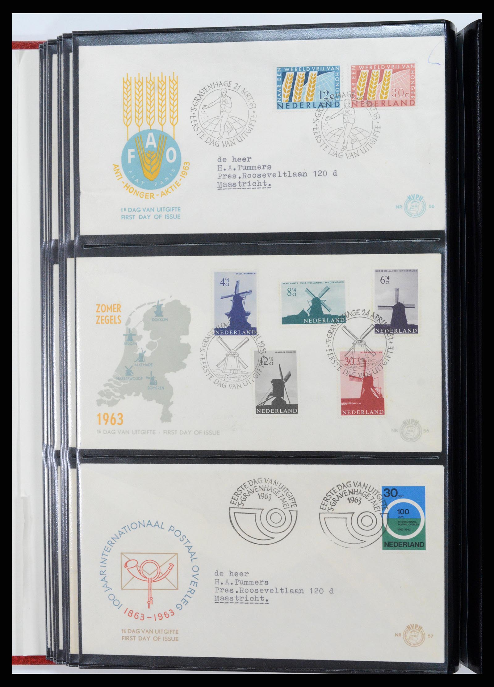 37484 021 - Postzegelverzameling 37484 Nederland FDC's 1950-1976.
