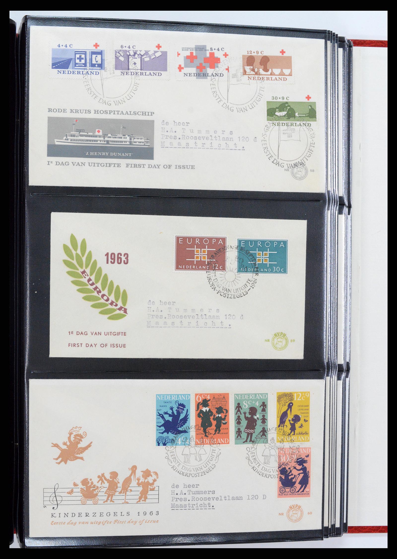 37484 022 - Postzegelverzameling 37484 Nederland FDC's 1950-1976.