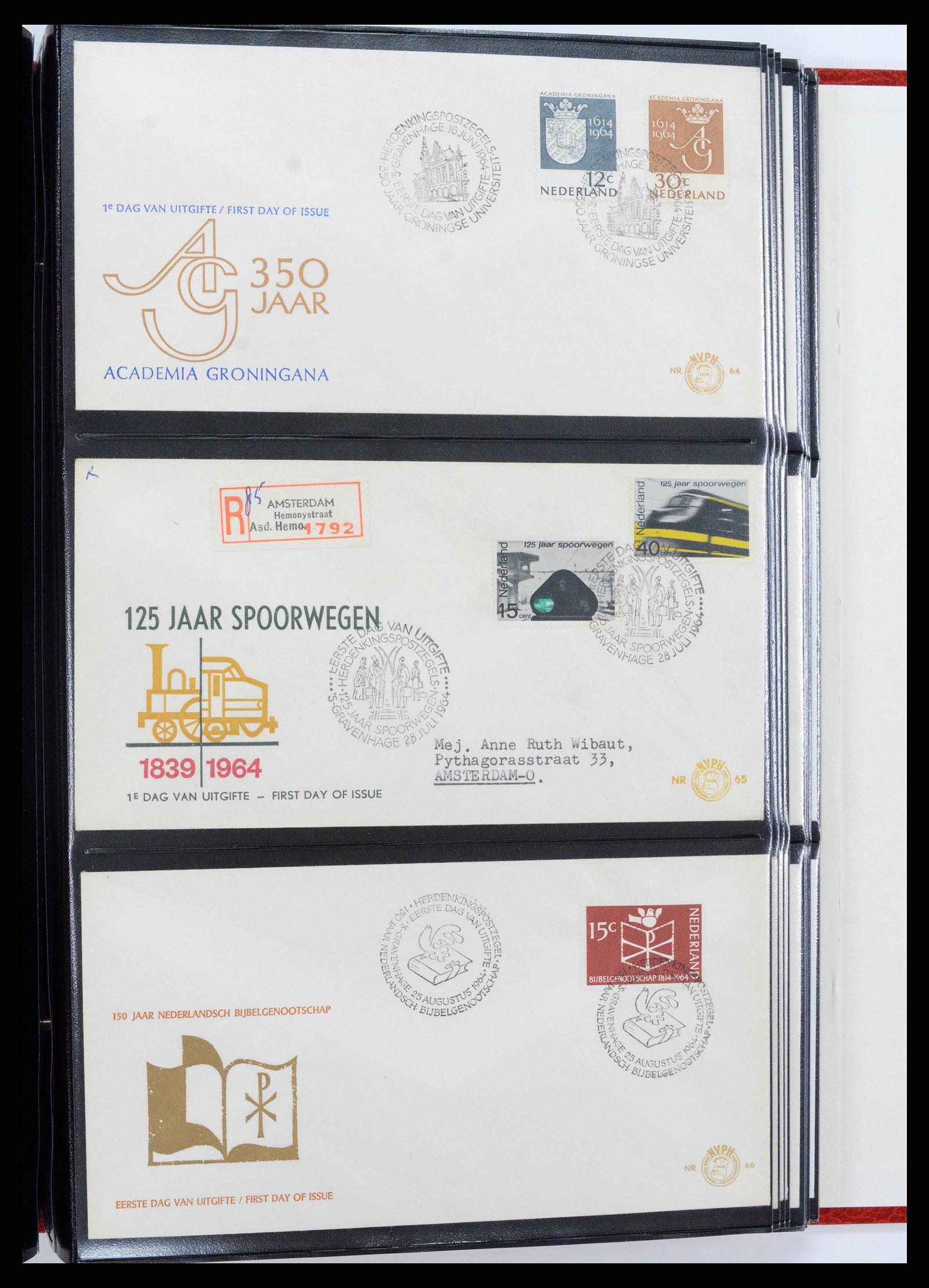 37484 024 - Postzegelverzameling 37484 Nederland FDC's 1950-1976.