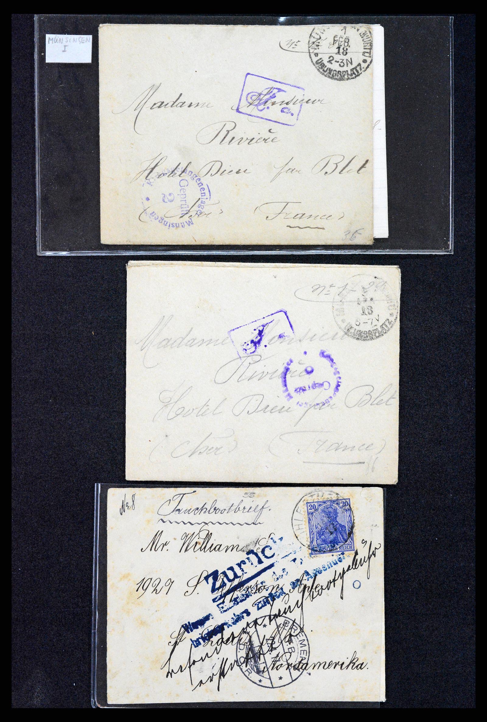 37491 001 - Postzegelverzameling 37491 Duitsland brieven en kaarten WO I 1914-191