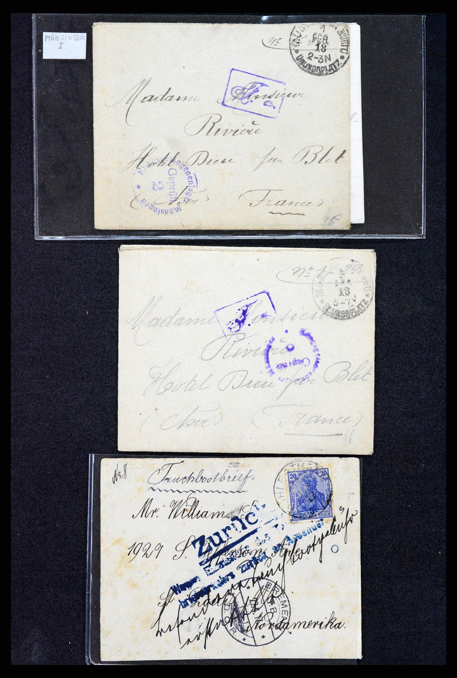 37491 001 - Postzegelverzameling 37491 Duitsland brieven en kaarten WO I 1914-191