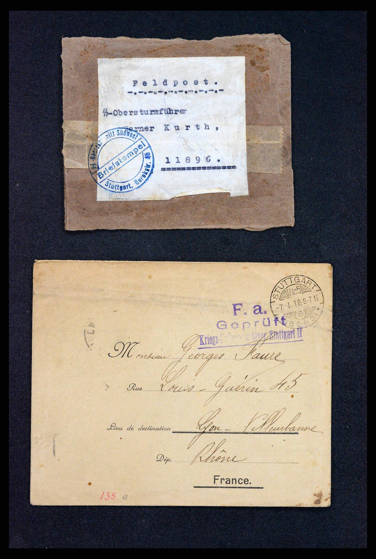 37491 003 - Postzegelverzameling 37491 Duitsland brieven en kaarten WO I 1914-191