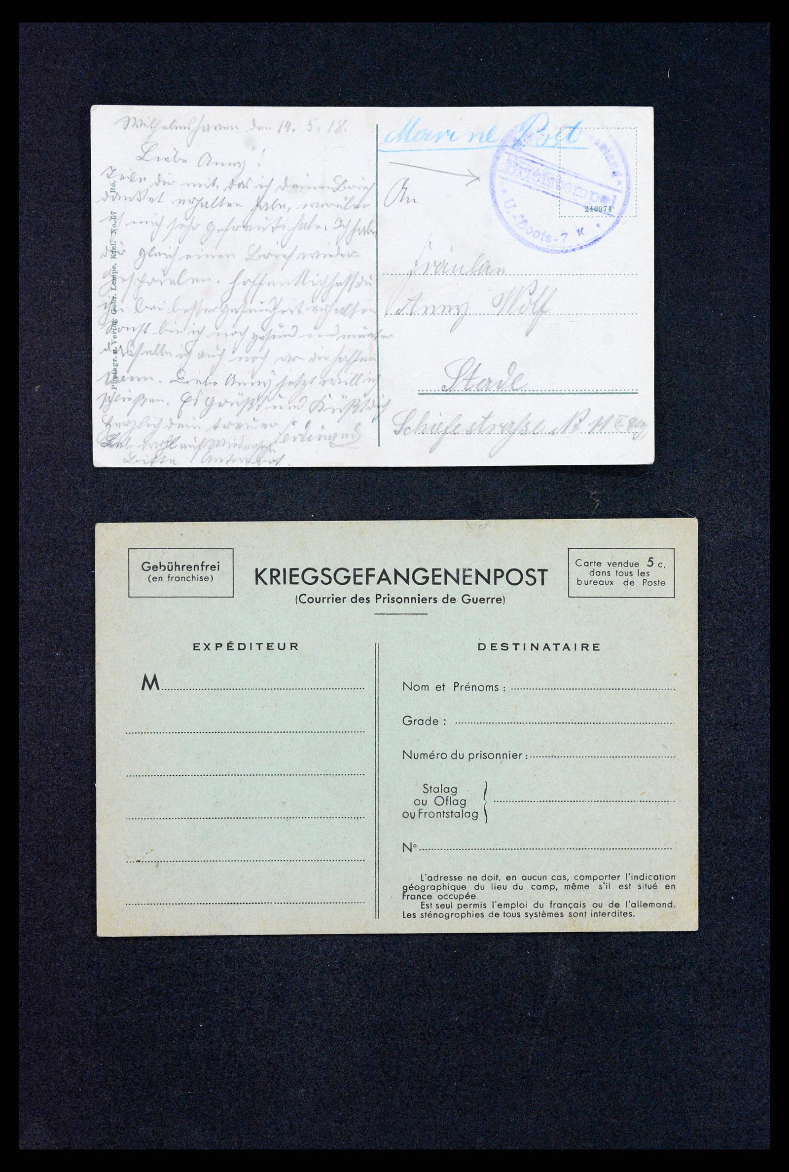 37491 005 - Postzegelverzameling 37491 Duitsland brieven en kaarten WO I 1914-191
