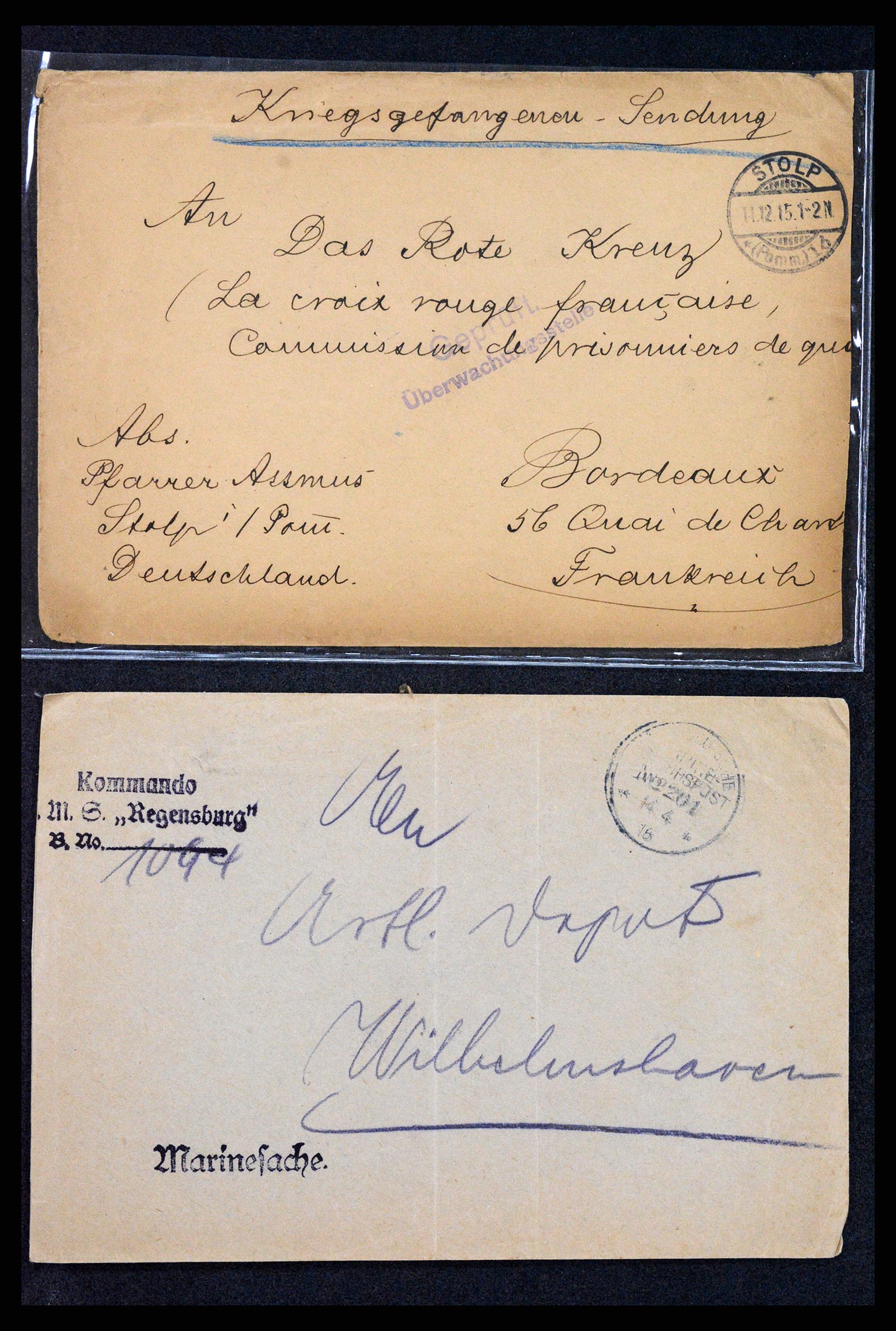 37491 009 - Postzegelverzameling 37491 Duitsland brieven en kaarten WO I 1914-191