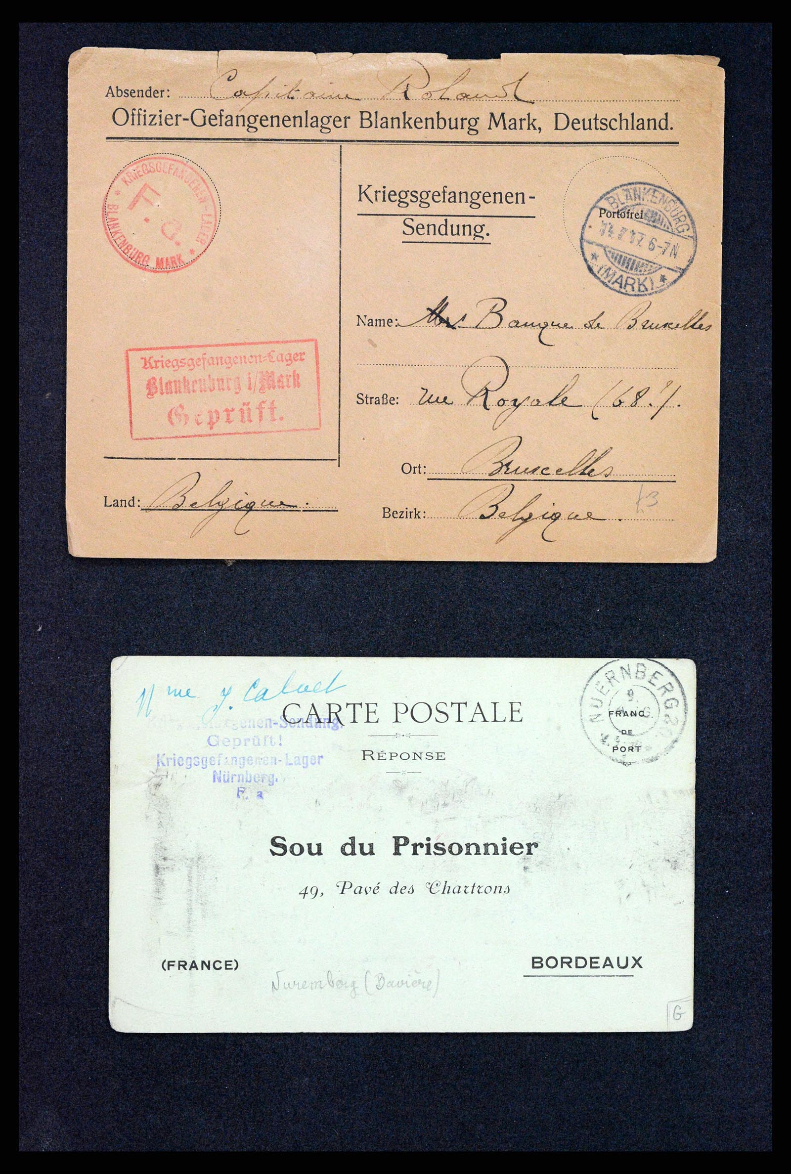 37491 011 - Postzegelverzameling 37491 Duitsland brieven en kaarten WO I 1914-191