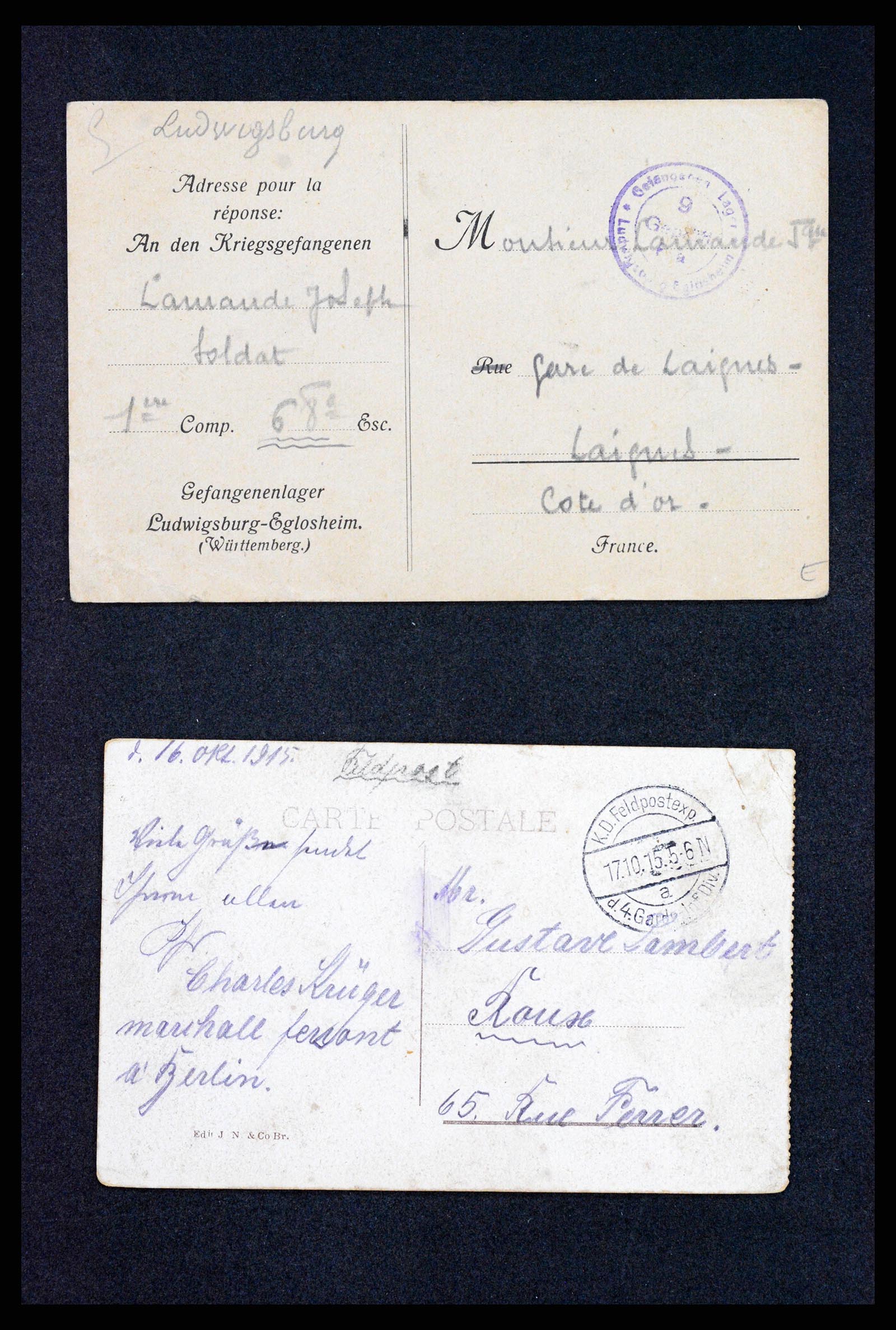 37491 013 - Postzegelverzameling 37491 Duitsland brieven en kaarten WO I 1914-191