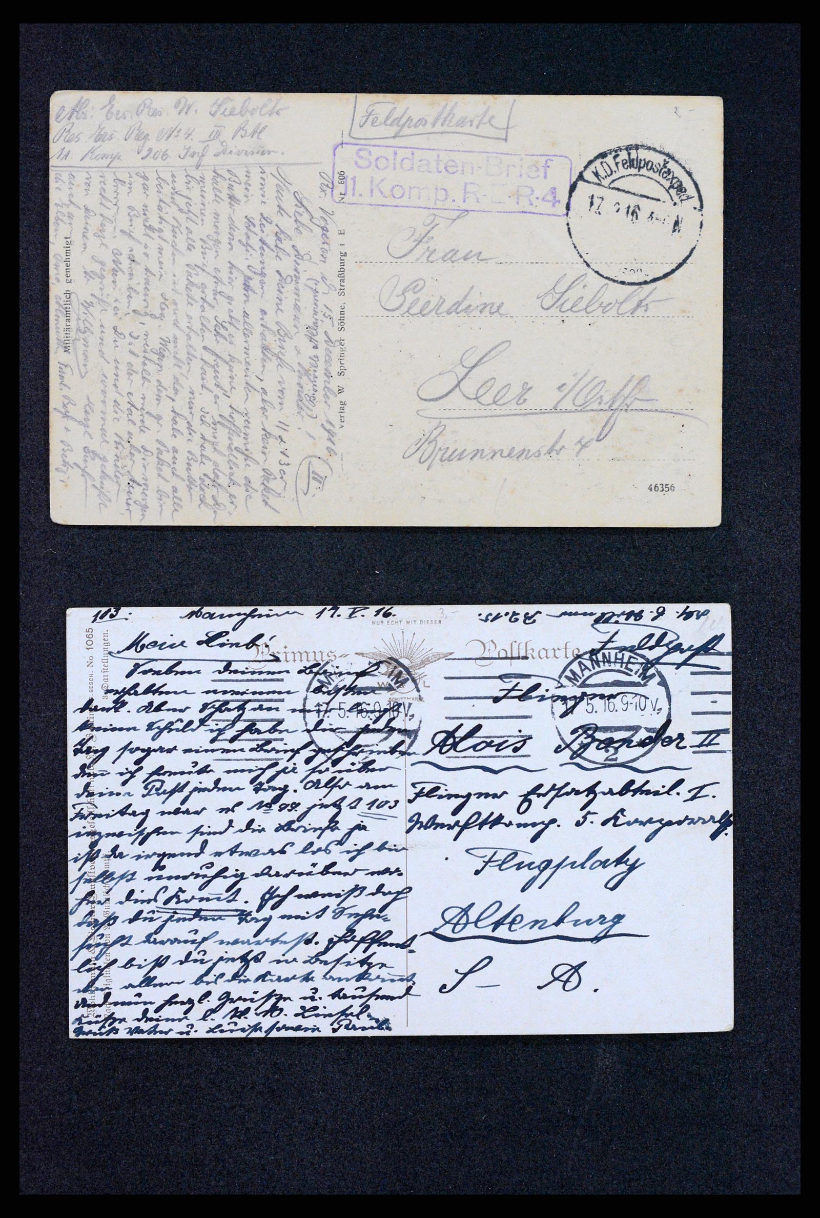 37491 017 - Postzegelverzameling 37491 Duitsland brieven en kaarten WO I 1914-191
