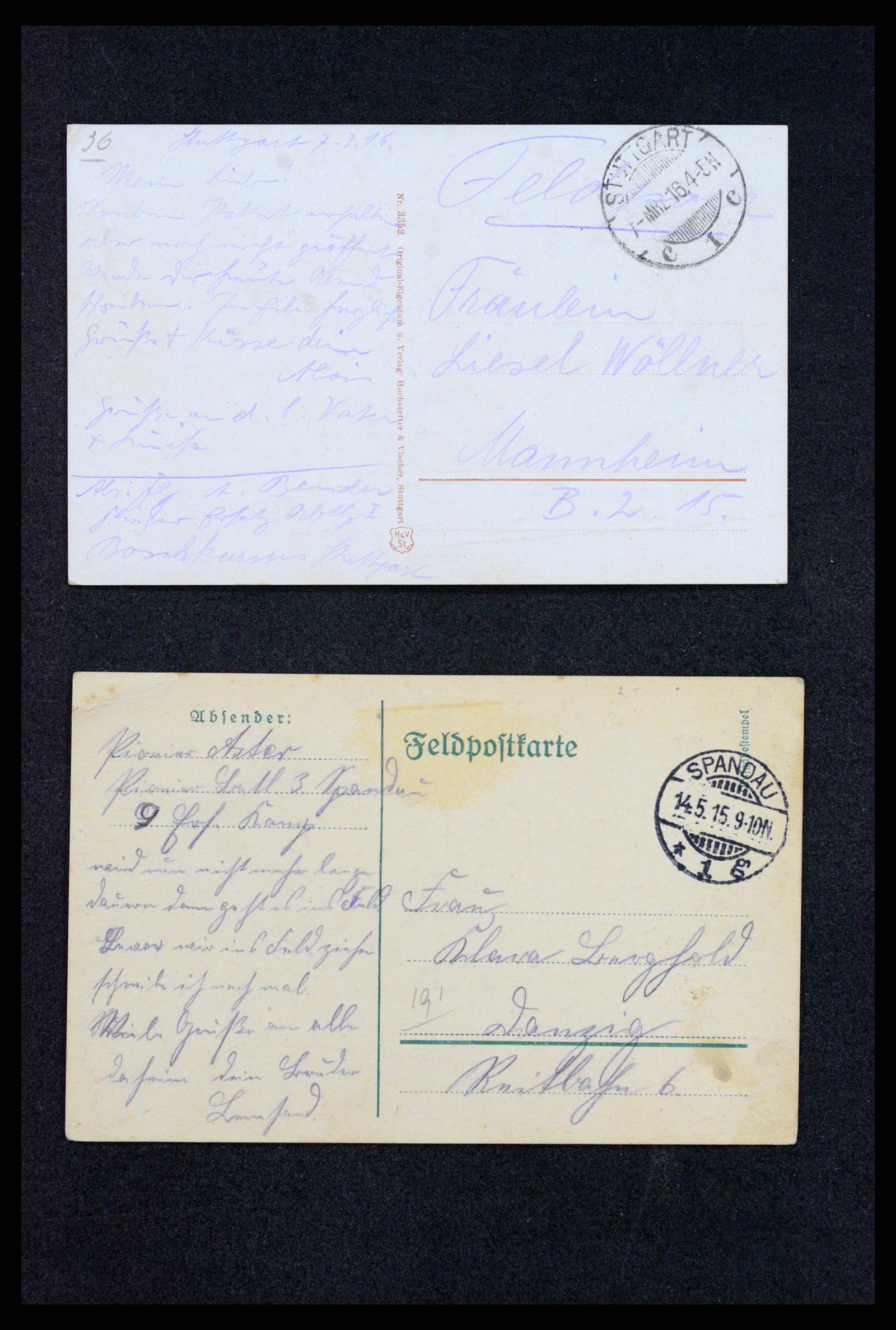 37491 023 - Postzegelverzameling 37491 Duitsland brieven en kaarten WO I 1914-191