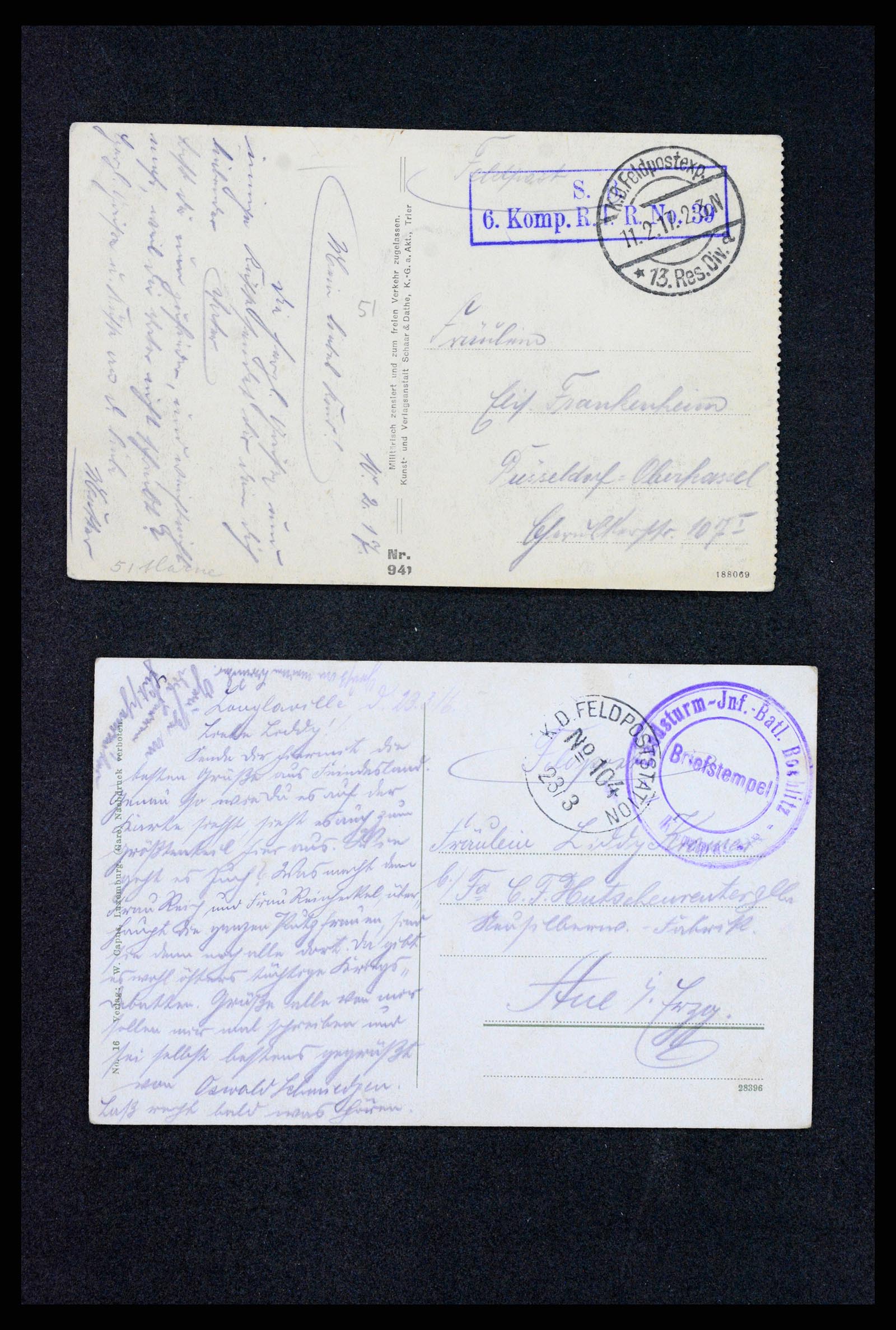 37491 025 - Postzegelverzameling 37491 Duitsland brieven en kaarten WO I 1914-191