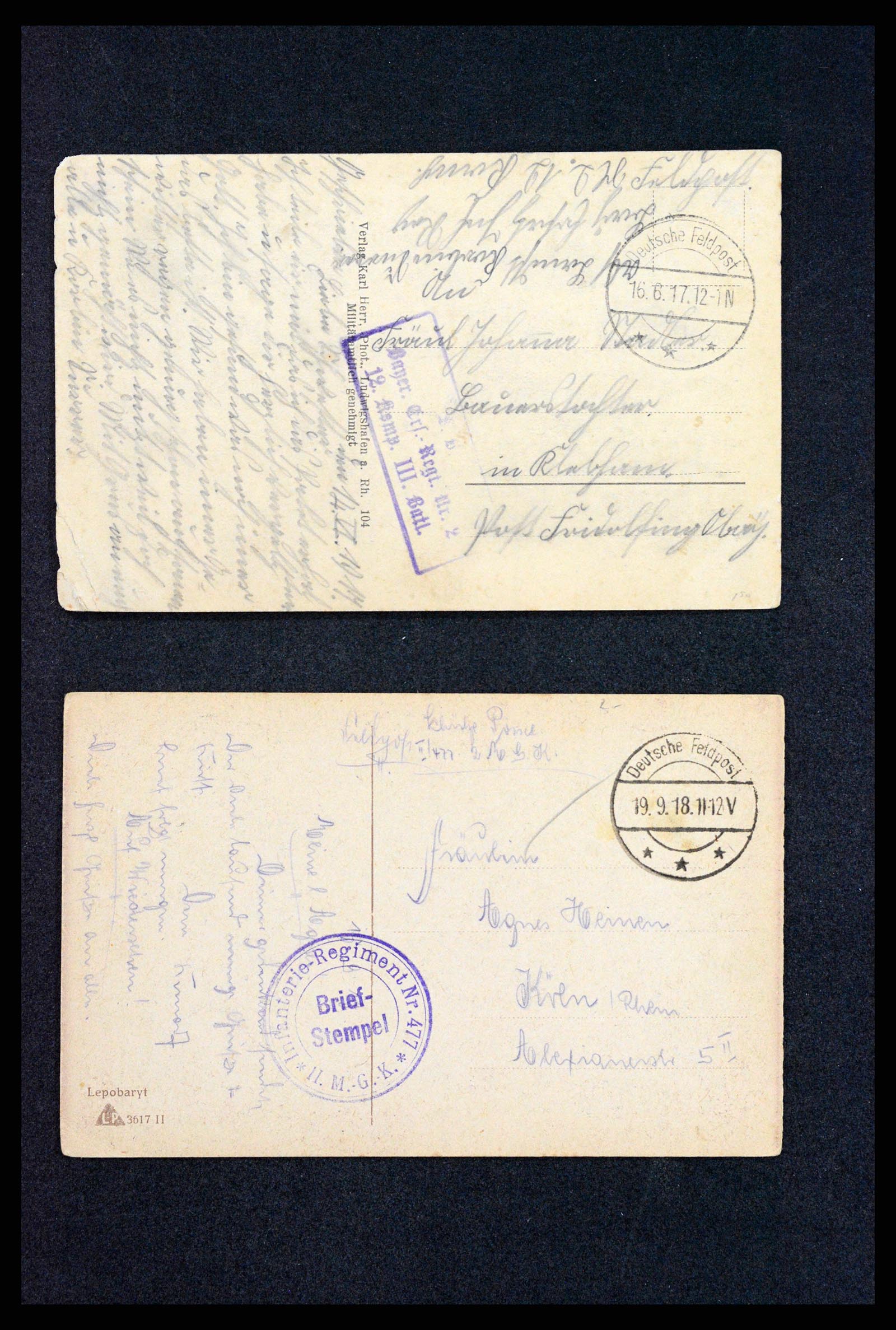 37491 027 - Postzegelverzameling 37491 Duitsland brieven en kaarten WO I 1914-191