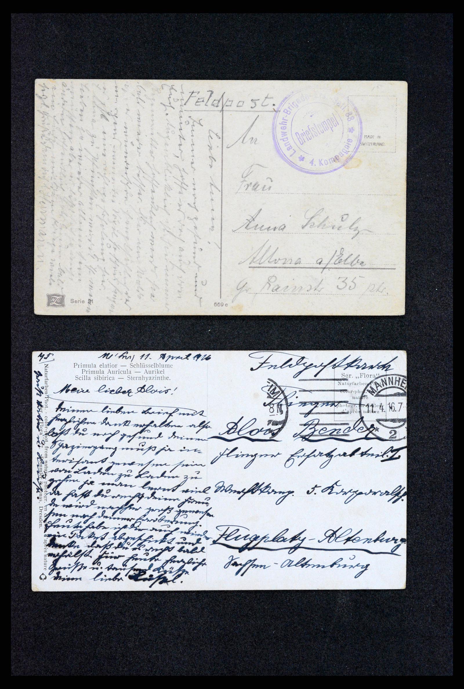 37491 029 - Postzegelverzameling 37491 Duitsland brieven en kaarten WO I 1914-191