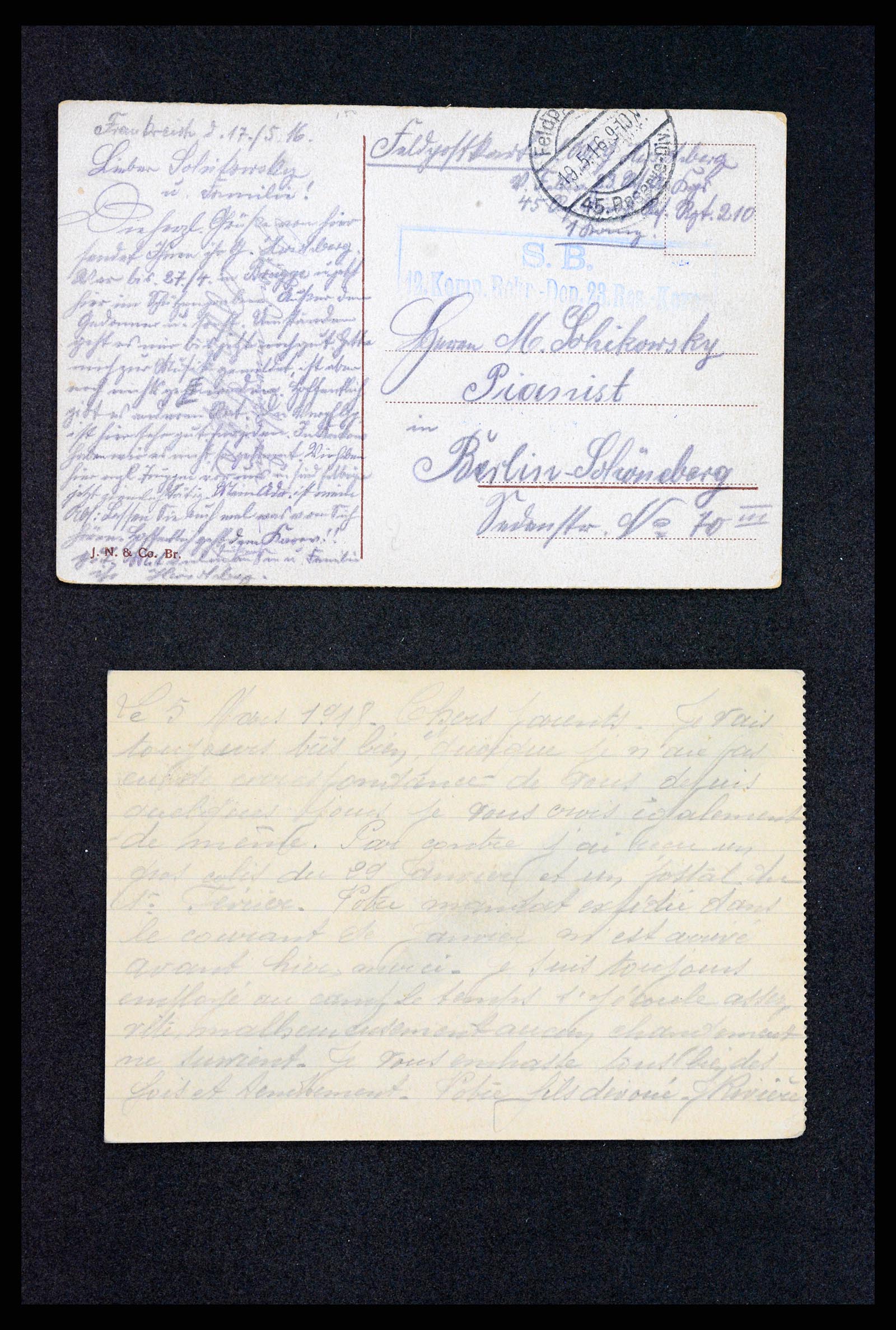 37491 035 - Postzegelverzameling 37491 Duitsland brieven en kaarten WO I 1914-191