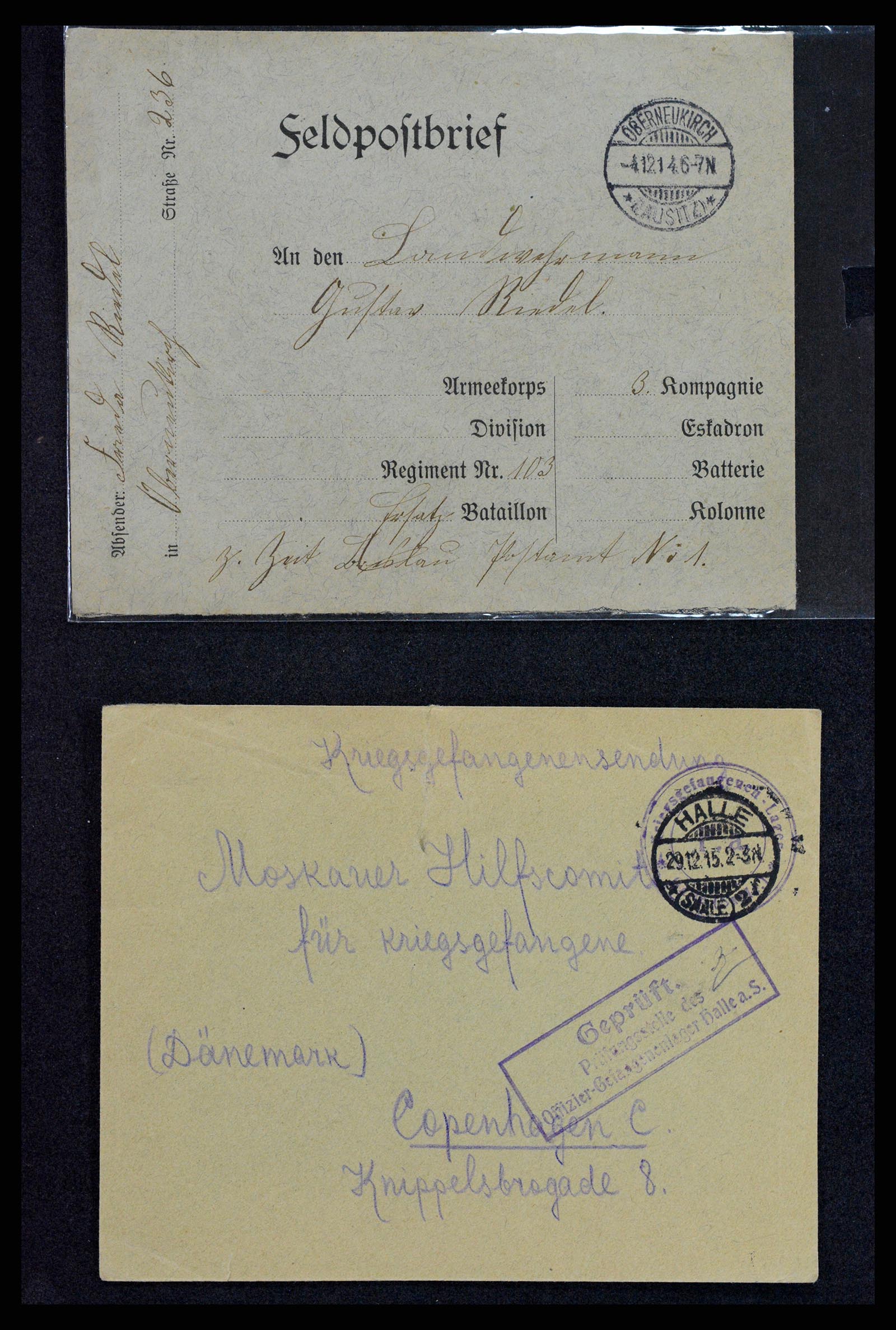 37491 037 - Postzegelverzameling 37491 Duitsland brieven en kaarten WO I 1914-191
