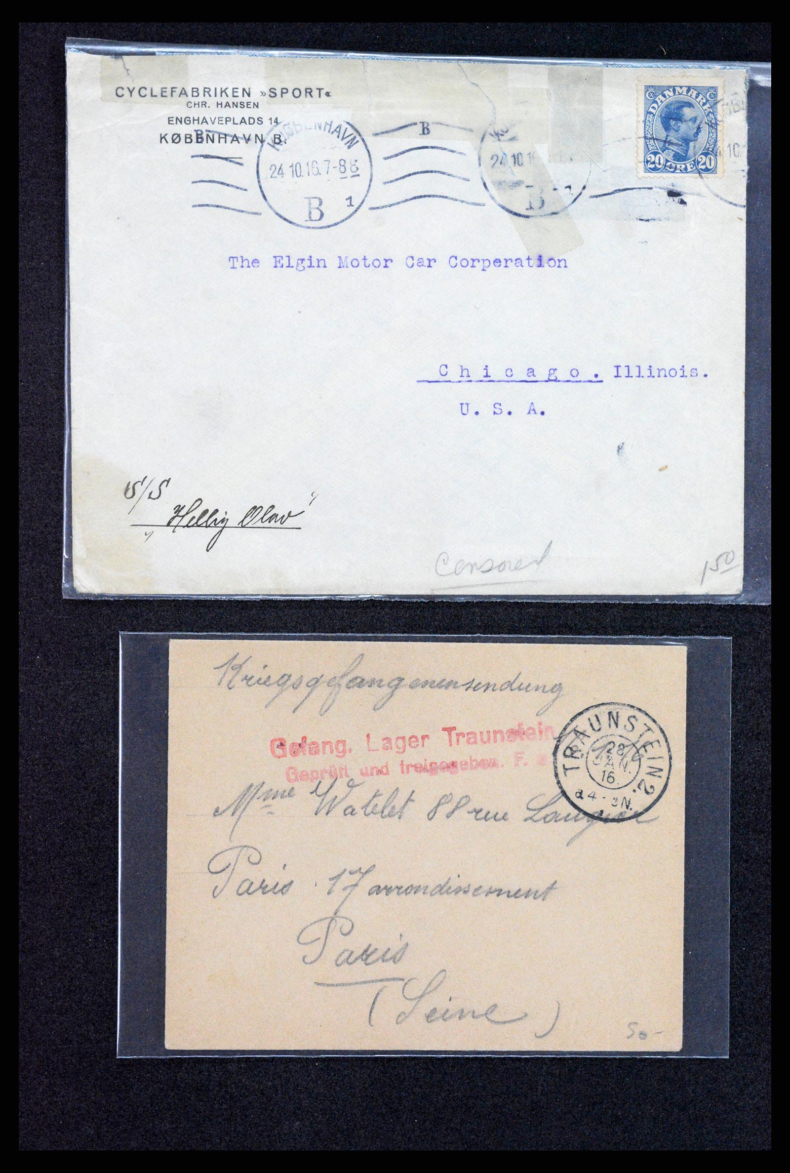 37491 045 - Postzegelverzameling 37491 Duitsland brieven en kaarten WO I 1914-191