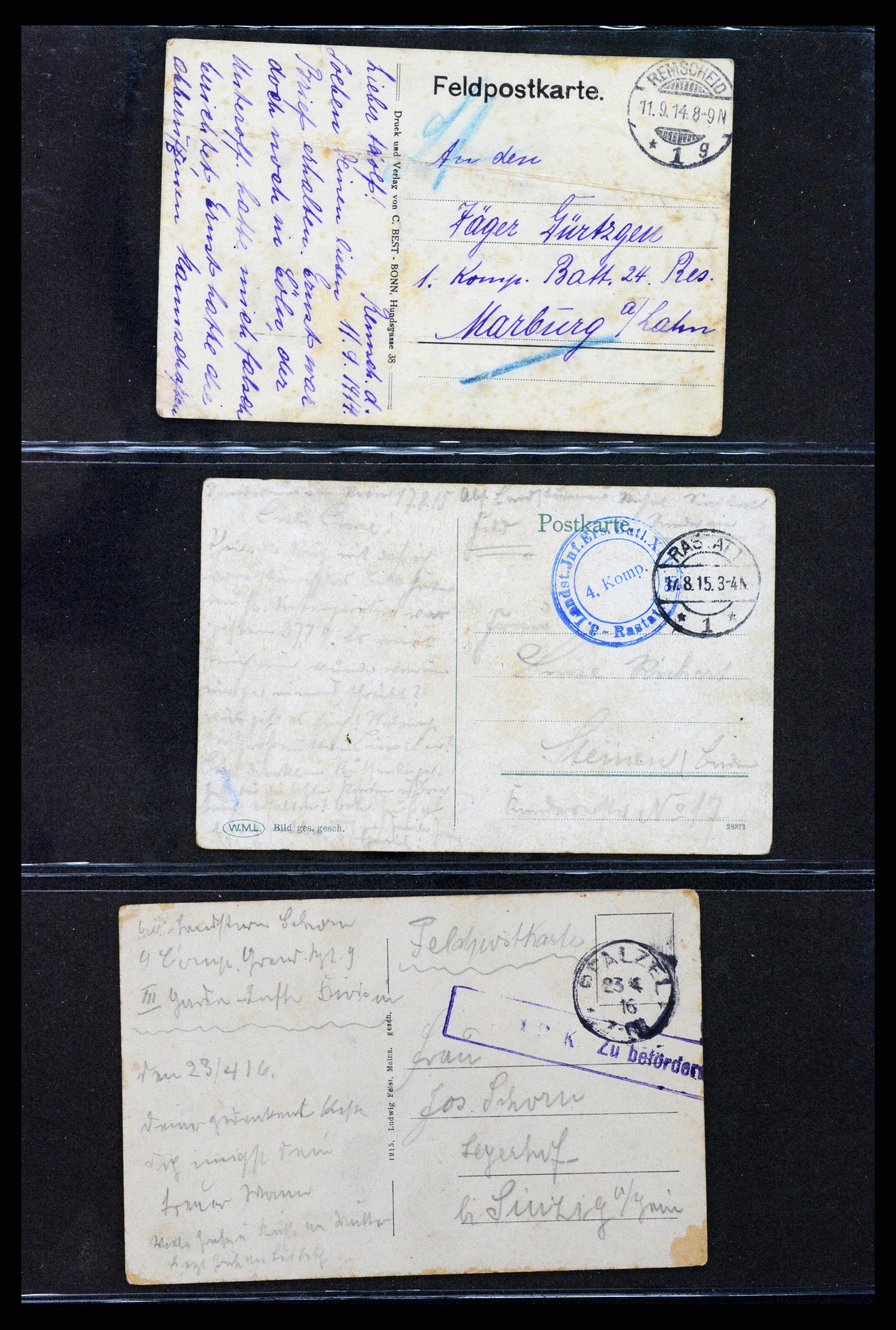 37491 049 - Postzegelverzameling 37491 Duitsland brieven en kaarten WO I 1914-191