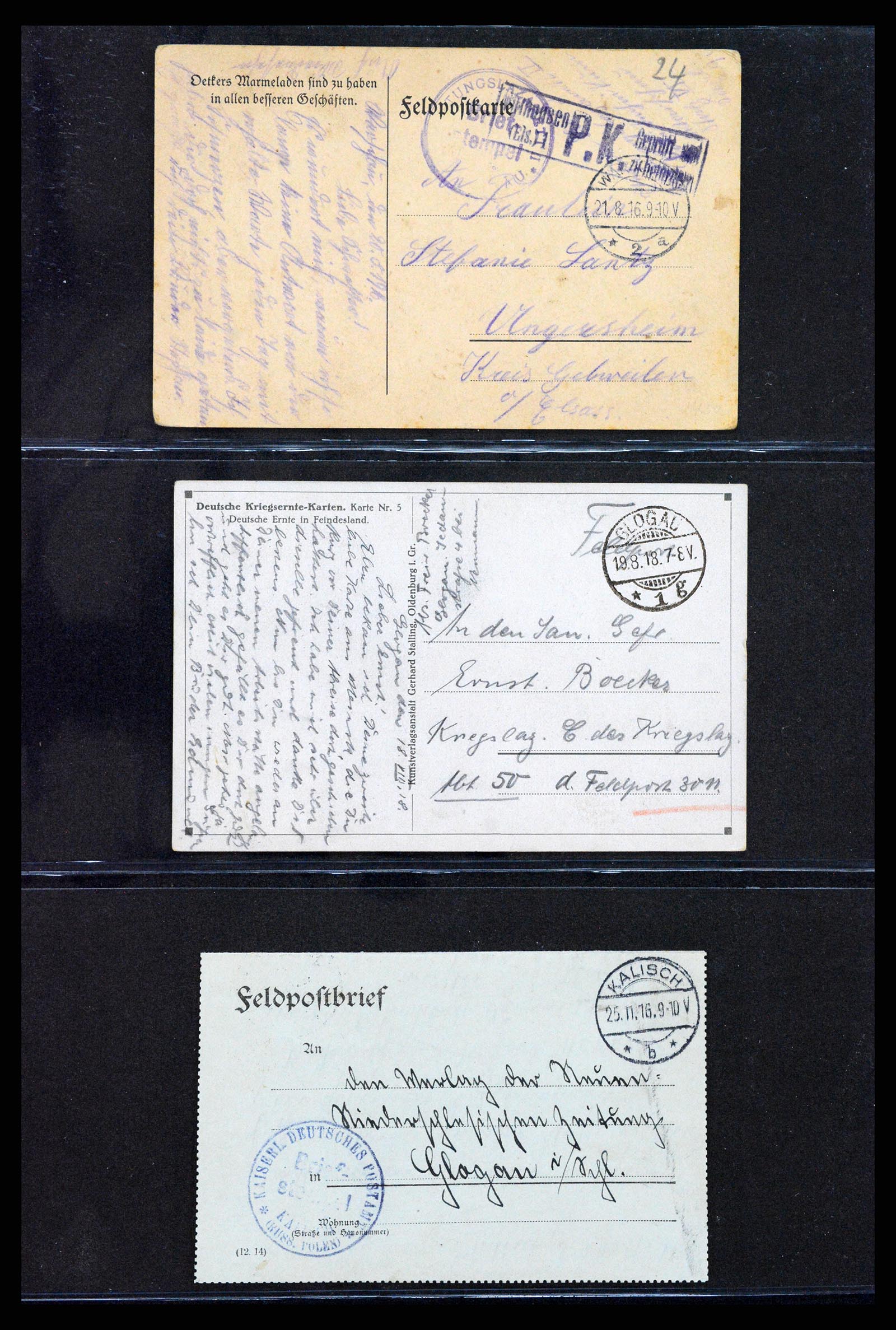 37491 051 - Postzegelverzameling 37491 Duitsland brieven en kaarten WO I 1914-191