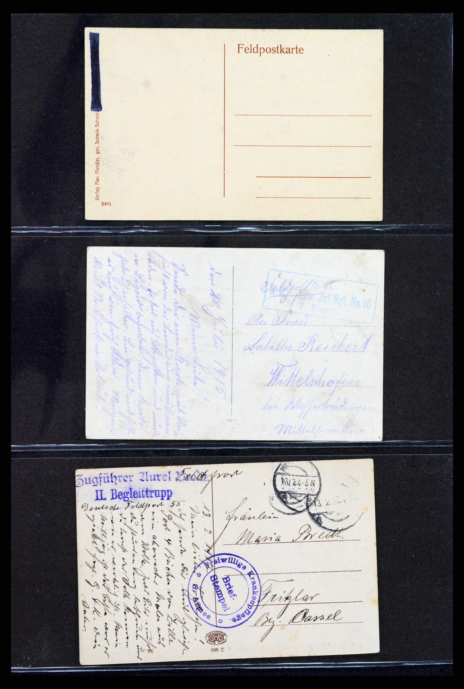 37491 055 - Postzegelverzameling 37491 Duitsland brieven en kaarten WO I 1914-191