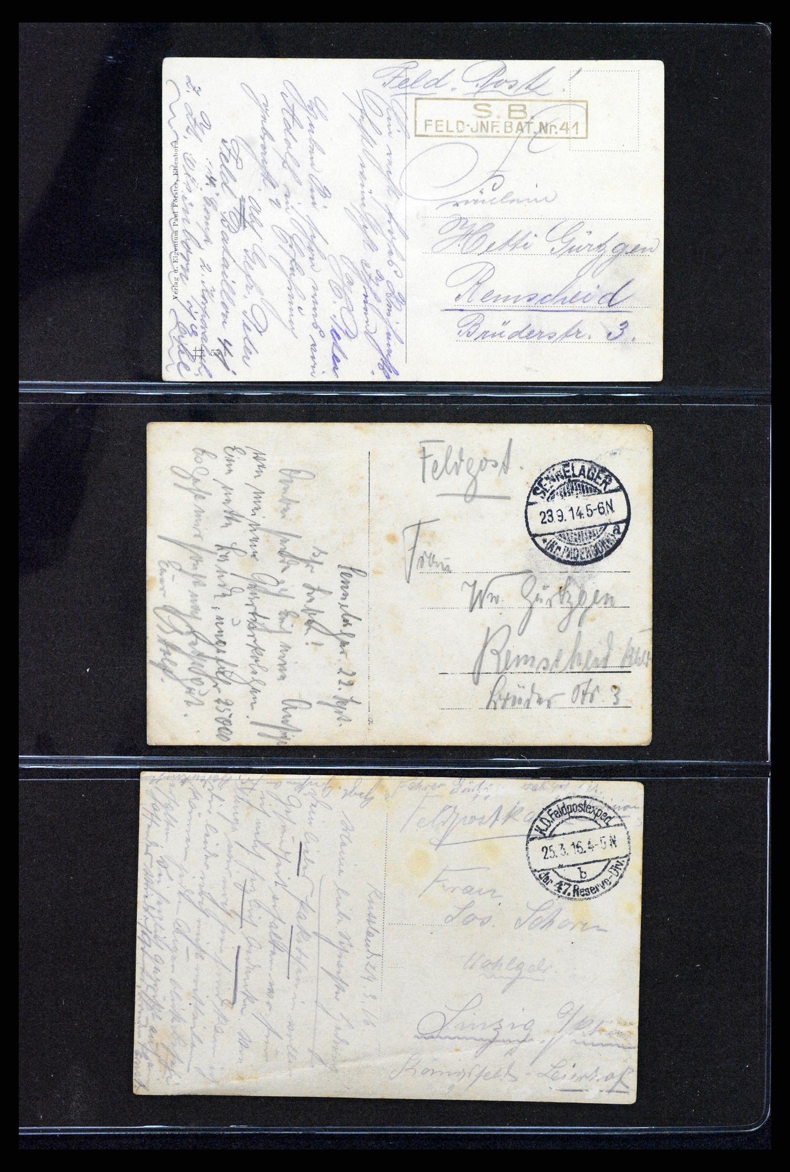 37491 057 - Postzegelverzameling 37491 Duitsland brieven en kaarten WO I 1914-191