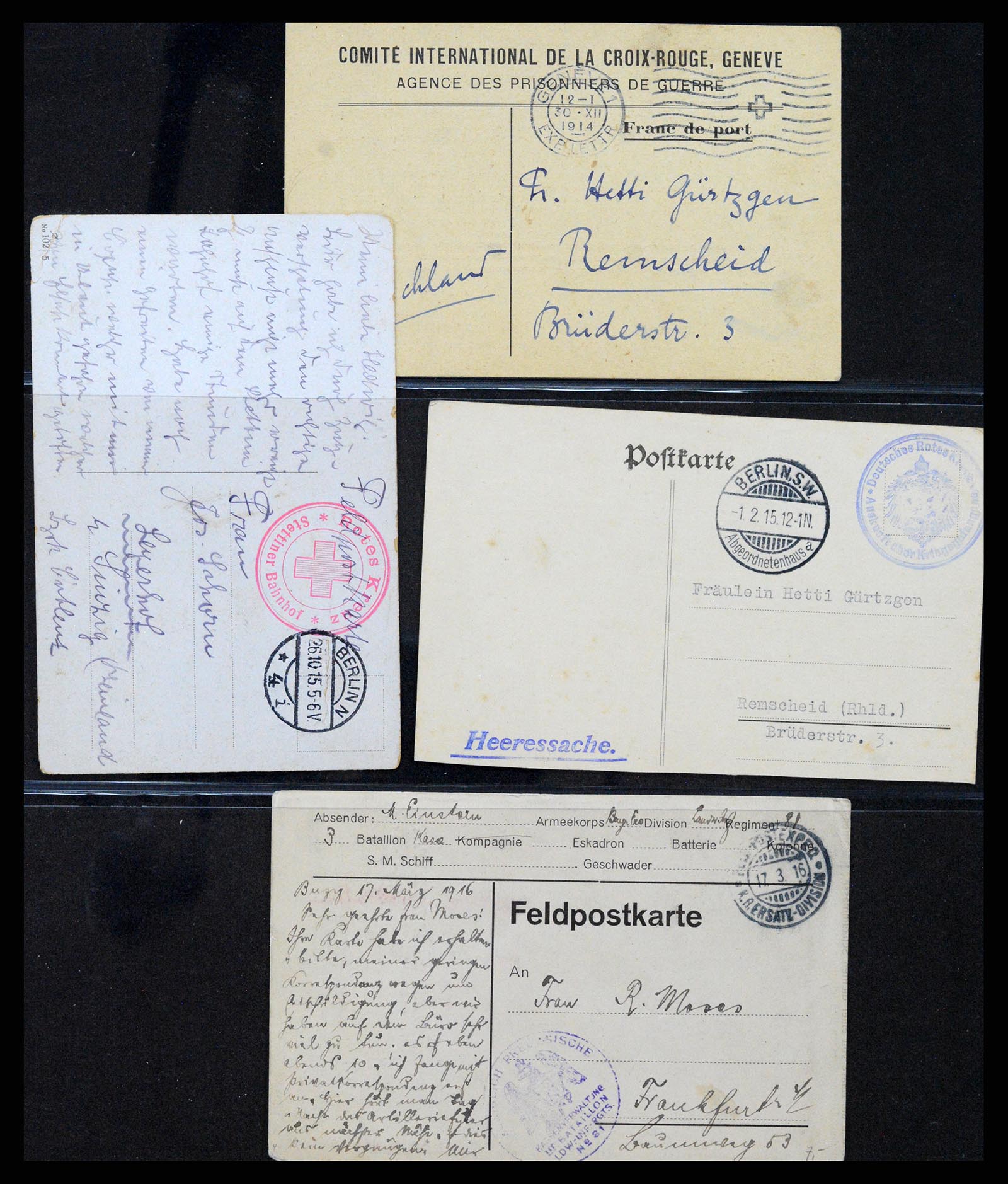 37491 061 - Postzegelverzameling 37491 Duitsland brieven en kaarten WO I 1914-191