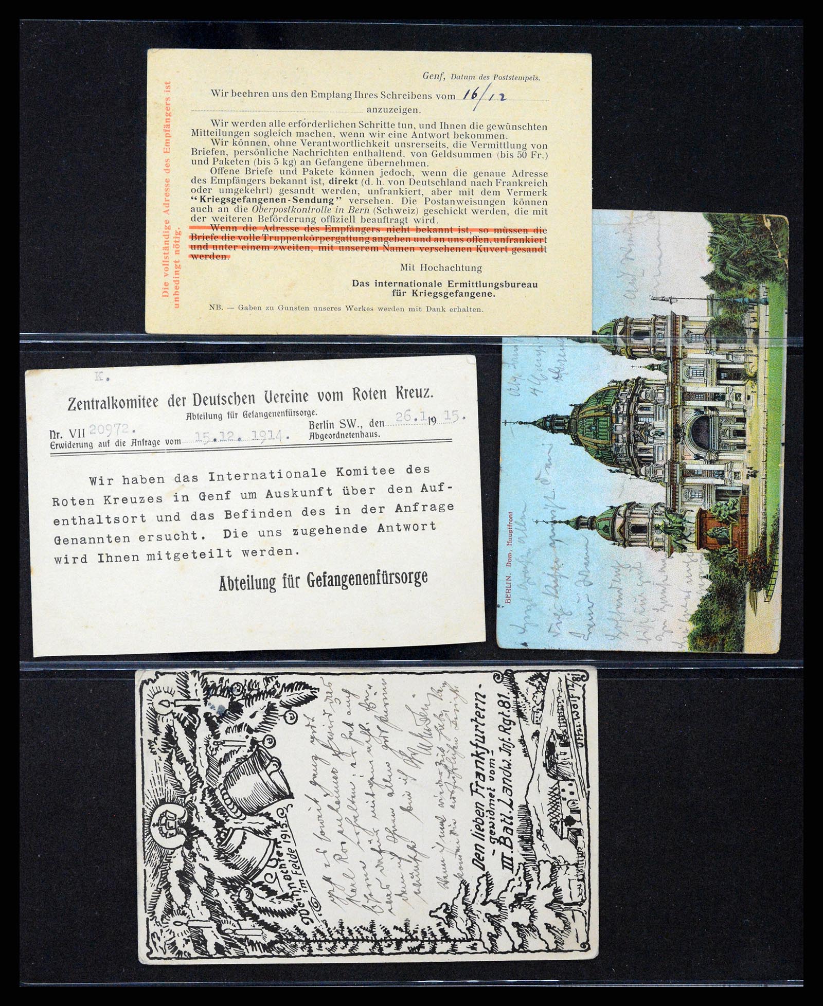 37491 062 - Postzegelverzameling 37491 Duitsland brieven en kaarten WO I 1914-191