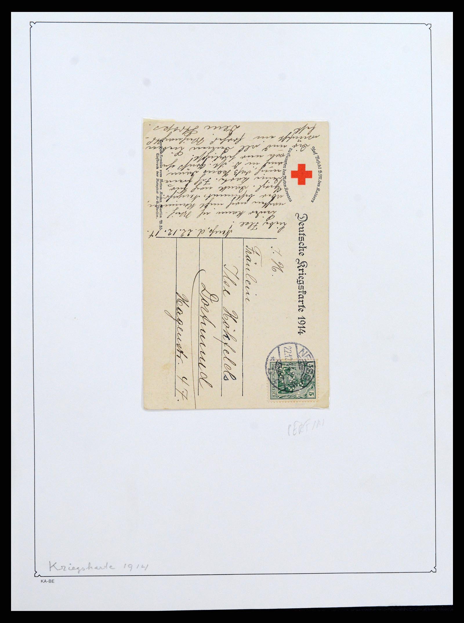 37491 063 - Postzegelverzameling 37491 Duitsland brieven en kaarten WO I 1914-191