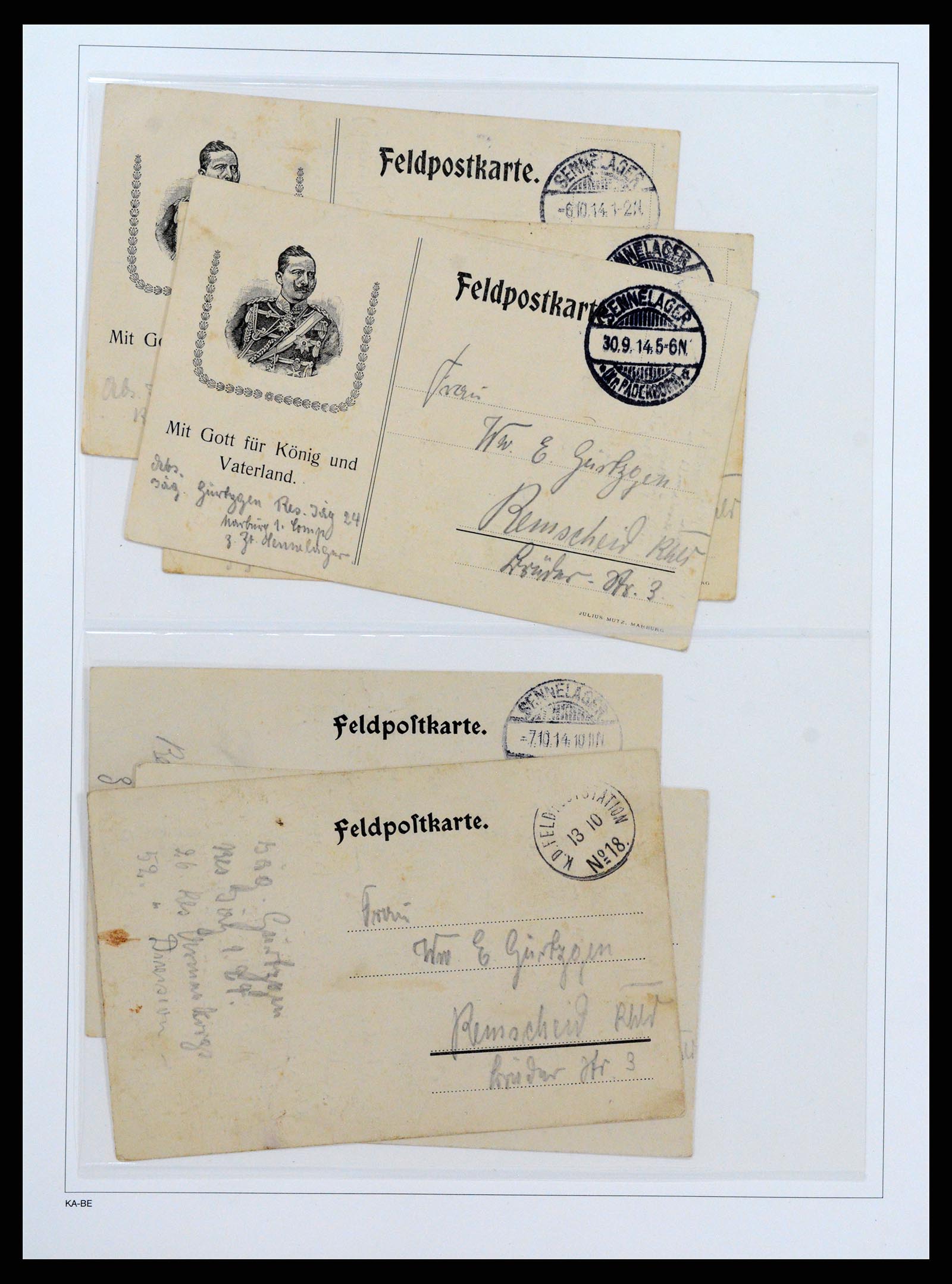 37491 065 - Postzegelverzameling 37491 Duitsland brieven en kaarten WO I 1914-191