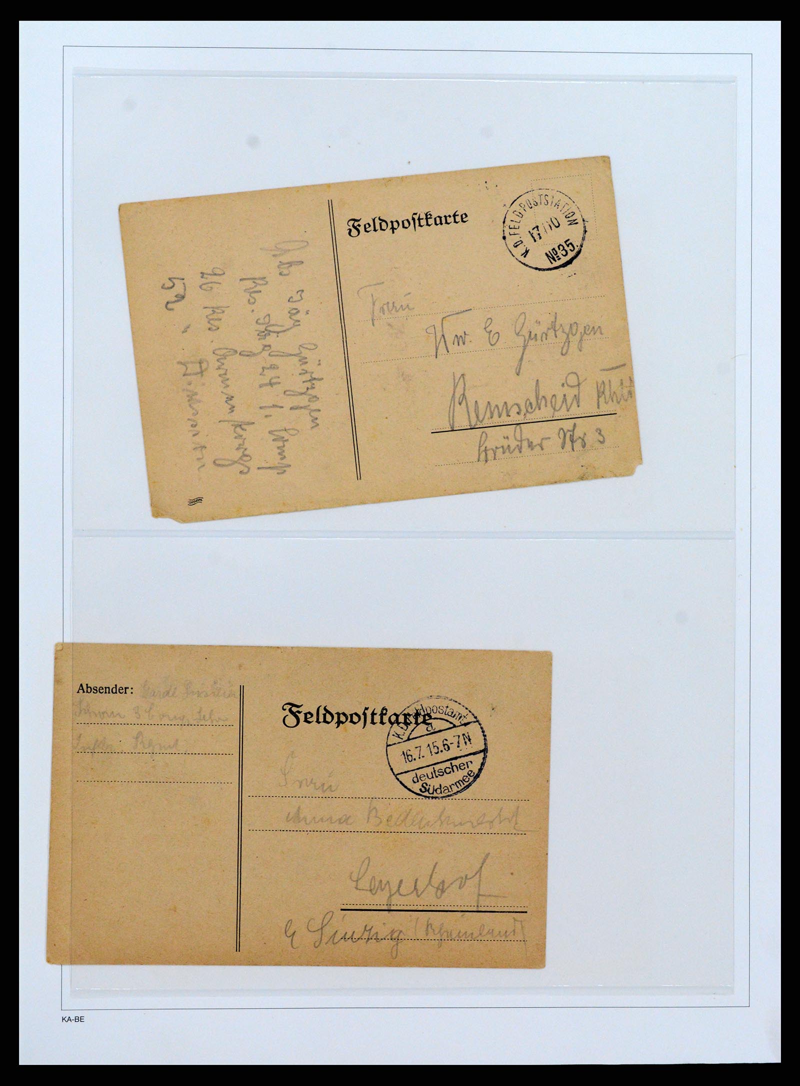 37491 066 - Postzegelverzameling 37491 Duitsland brieven en kaarten WO I 1914-191