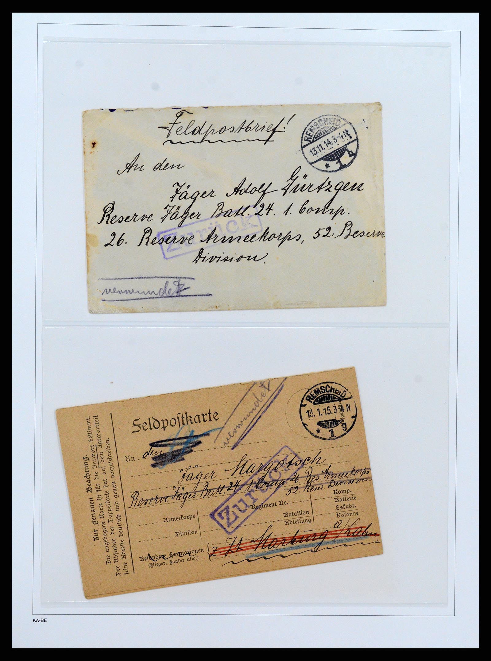 37491 068 - Postzegelverzameling 37491 Duitsland brieven en kaarten WO I 1914-191