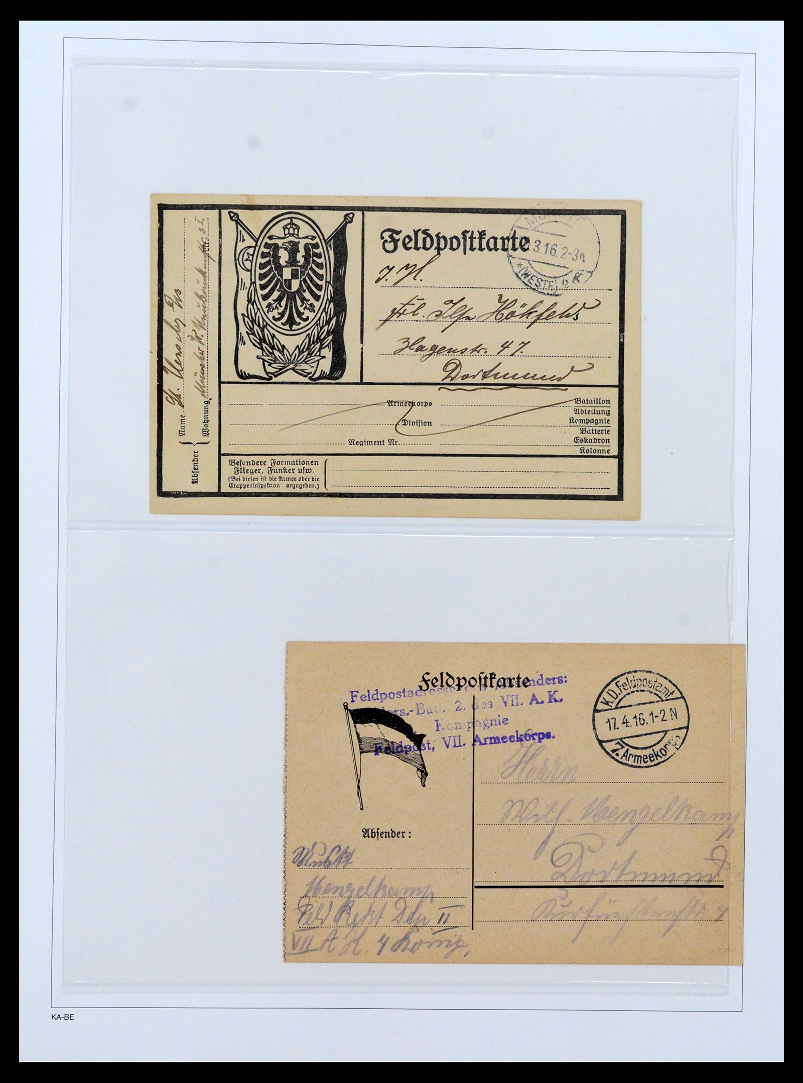 37491 069 - Postzegelverzameling 37491 Duitsland brieven en kaarten WO I 1914-191