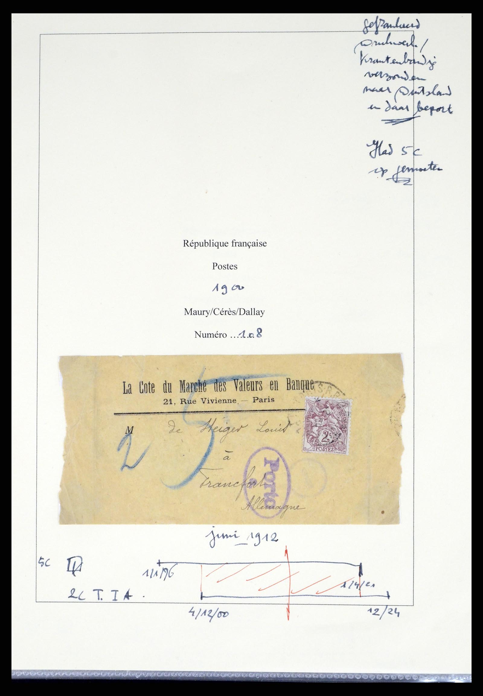 37492 058 - Postzegelverzameling 37492 Frankrijk back of the book en poststukken 