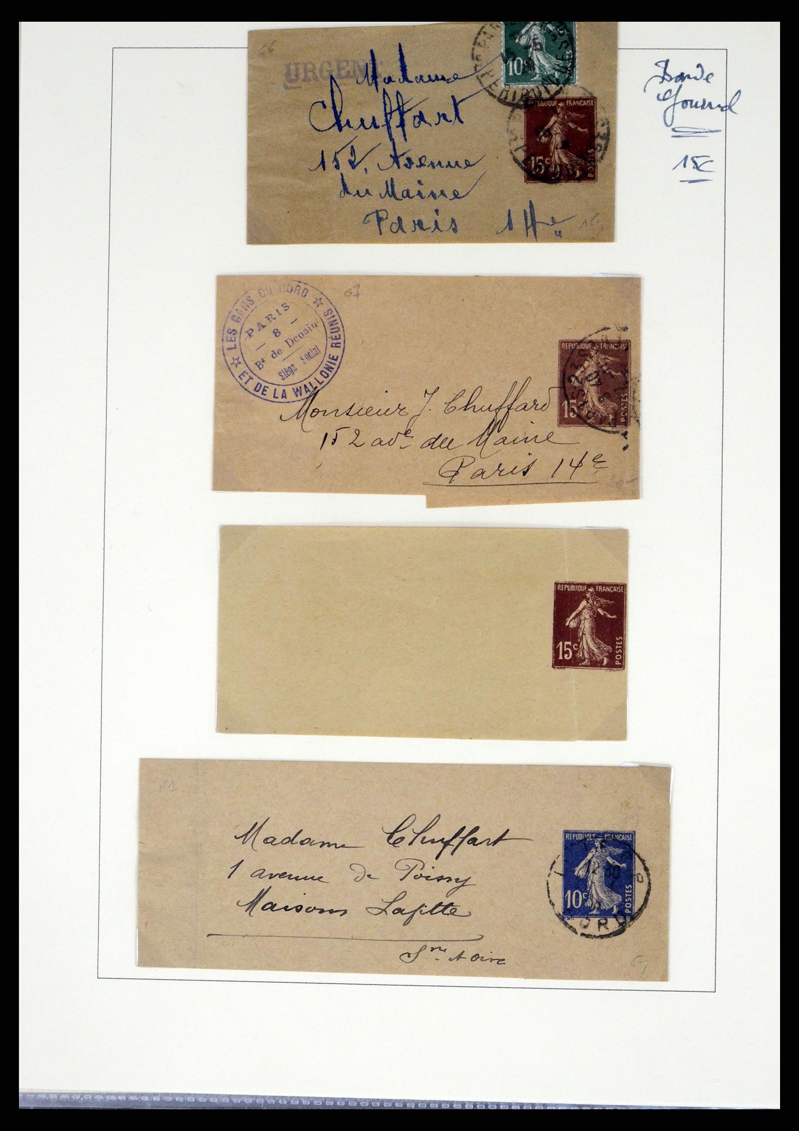 37492 073 - Postzegelverzameling 37492 Frankrijk back of the book en poststukken 