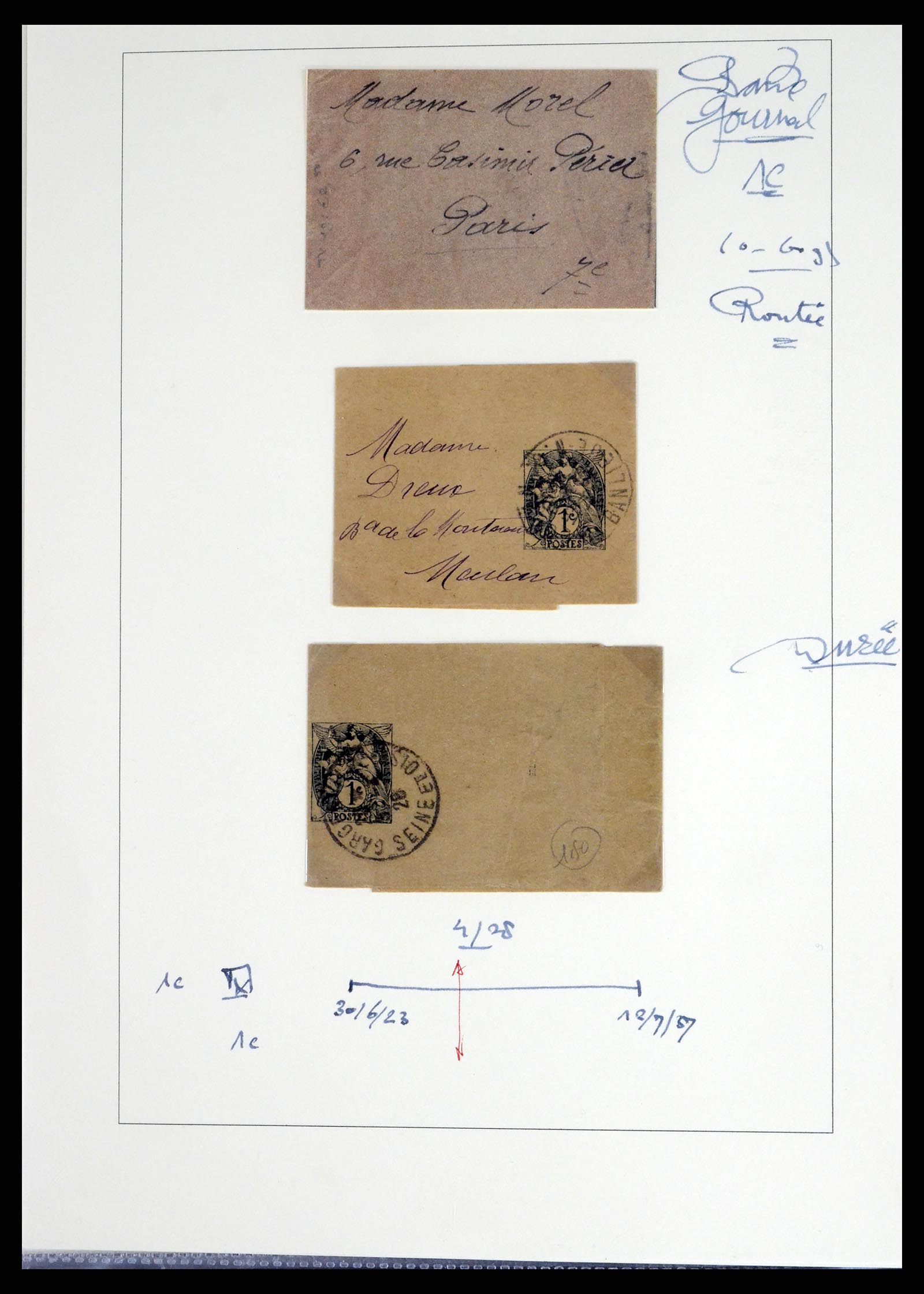 37492 077 - Postzegelverzameling 37492 Frankrijk back of the book en poststukken 