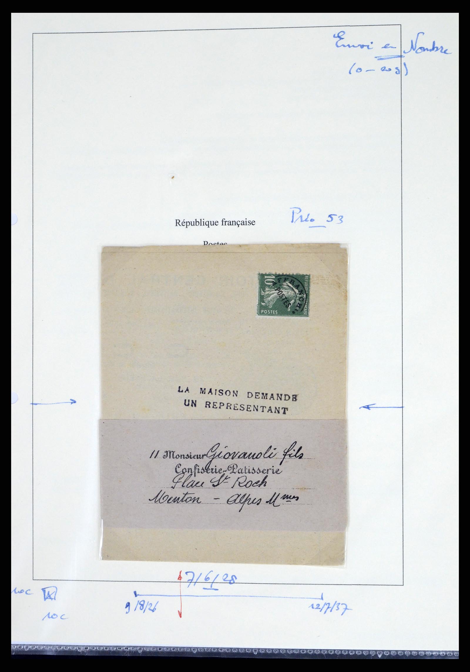 37492 078 - Postzegelverzameling 37492 Frankrijk back of the book en poststukken 