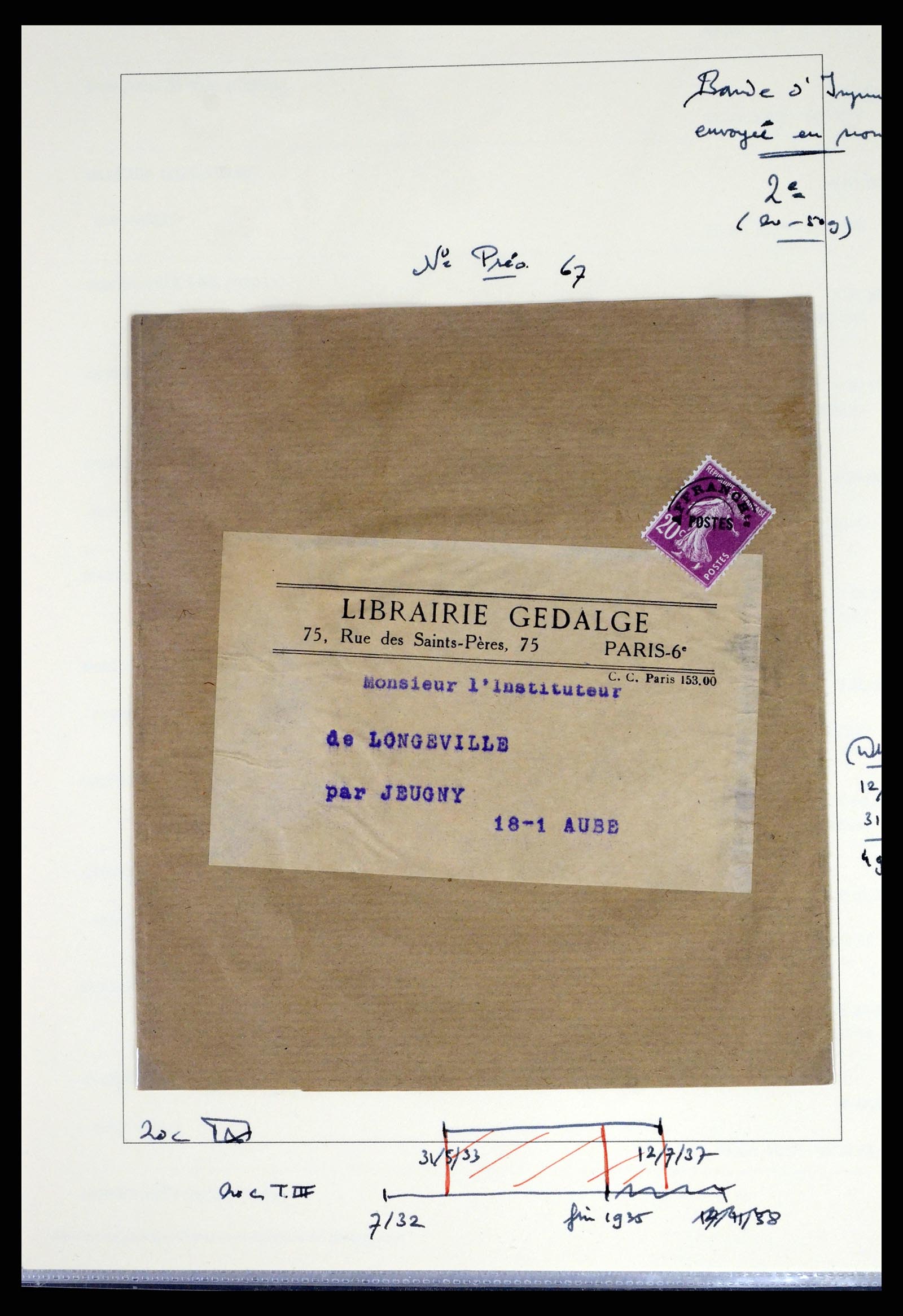 37492 088 - Postzegelverzameling 37492 Frankrijk back of the book en poststukken 