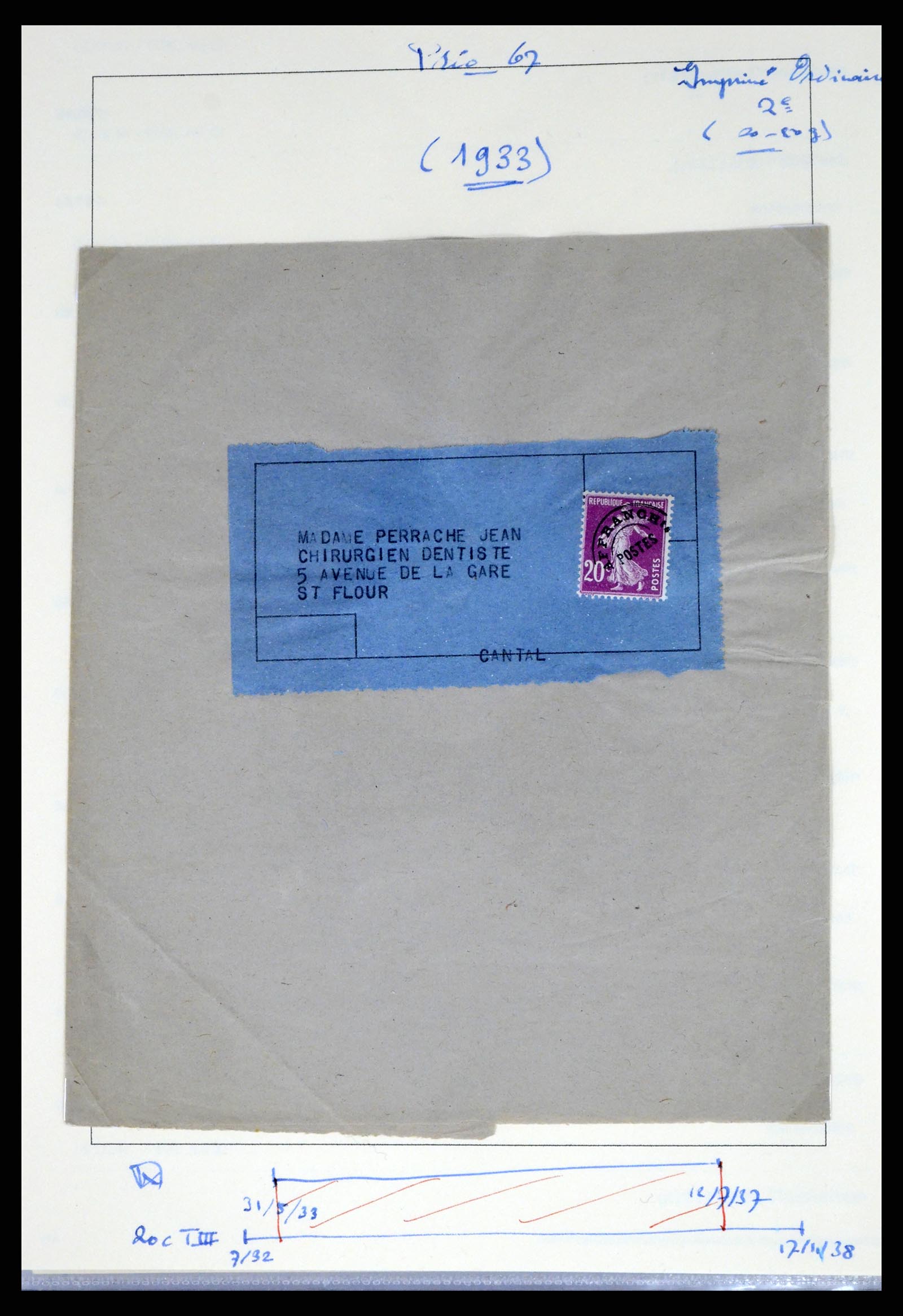37492 089 - Postzegelverzameling 37492 Frankrijk back of the book en poststukken 