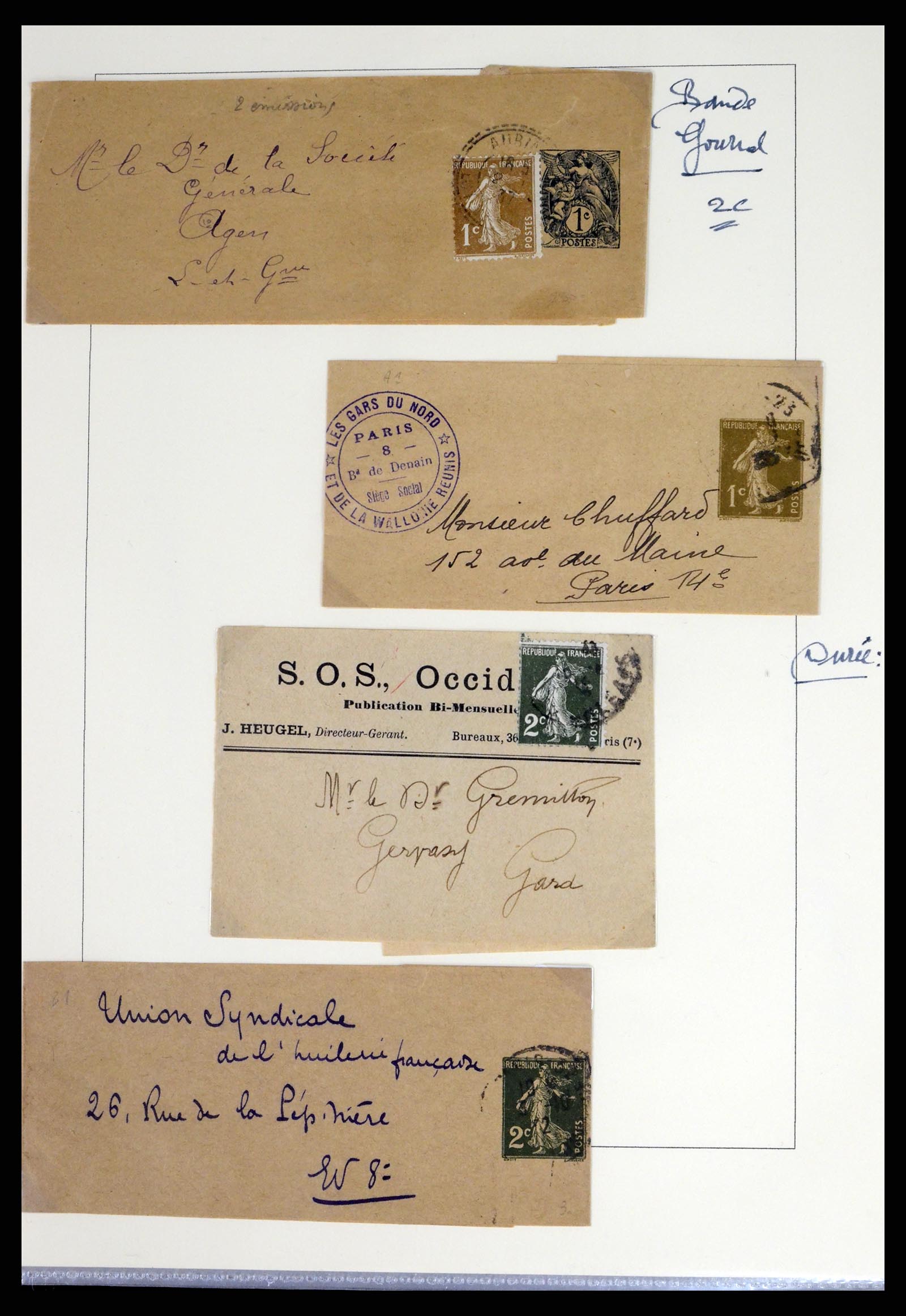 37492 092 - Postzegelverzameling 37492 Frankrijk back of the book en poststukken 