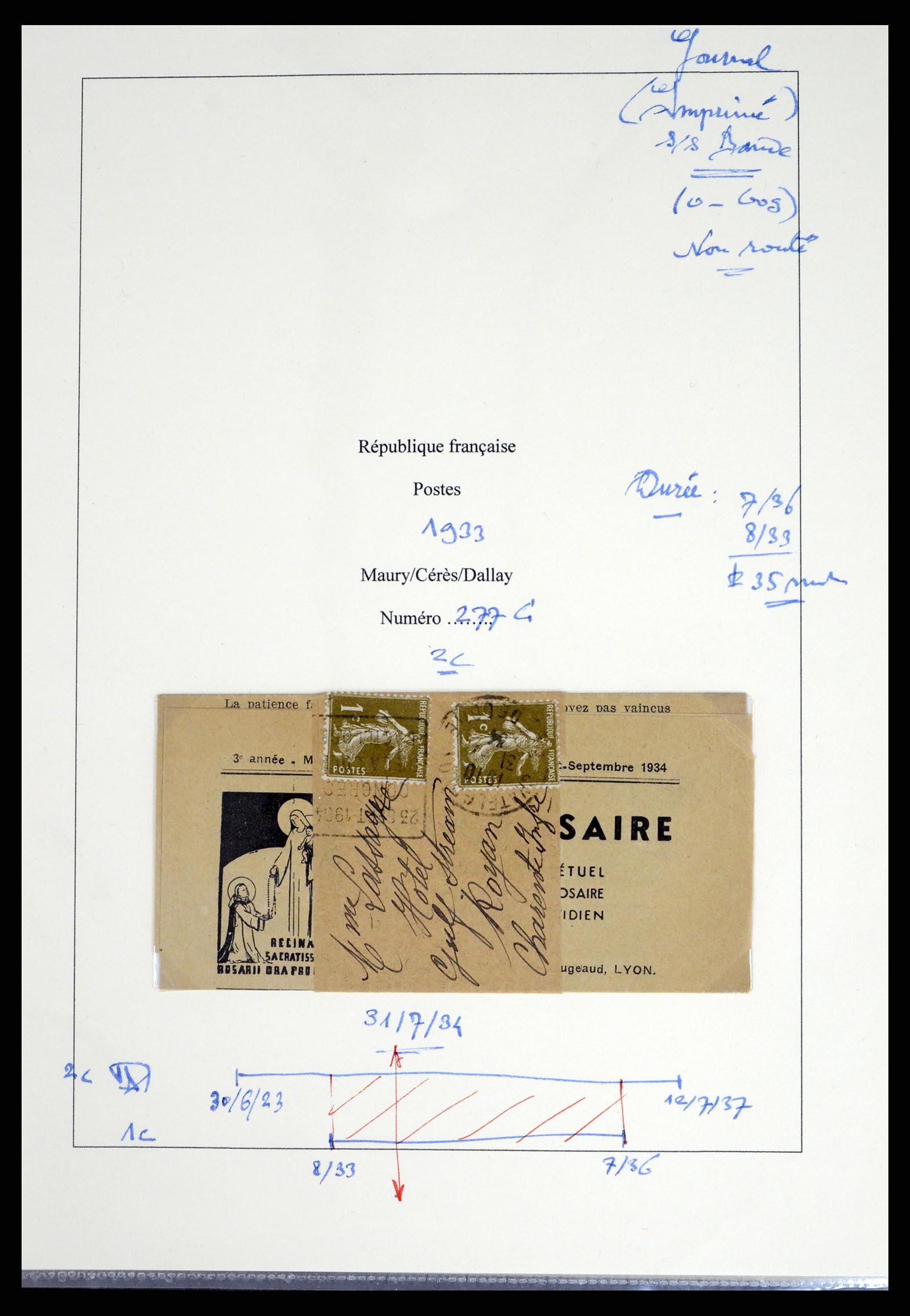 37492 100 - Postzegelverzameling 37492 Frankrijk back of the book en poststukken 