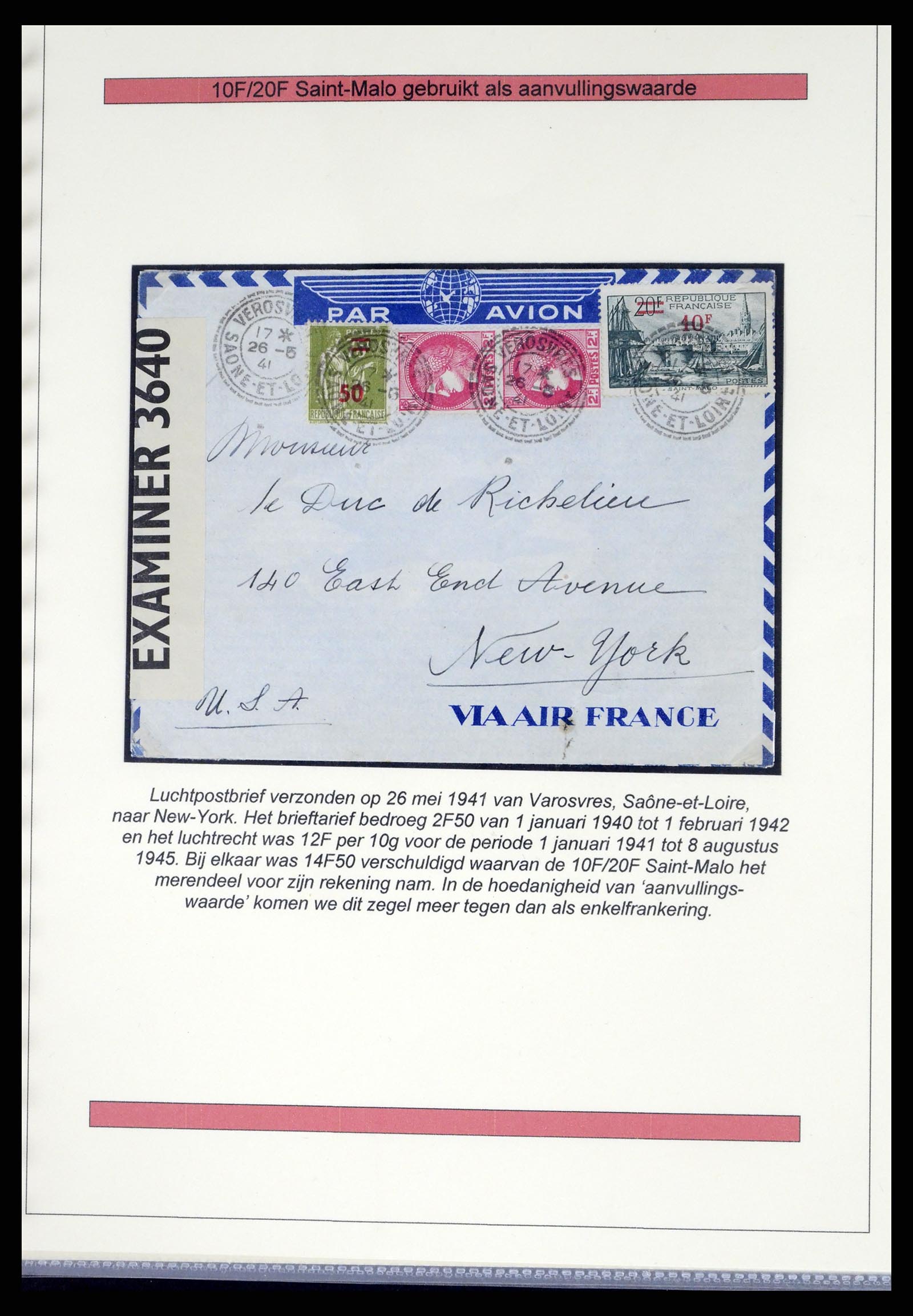 37492 121 - Postzegelverzameling 37492 Frankrijk back of the book en poststukken 