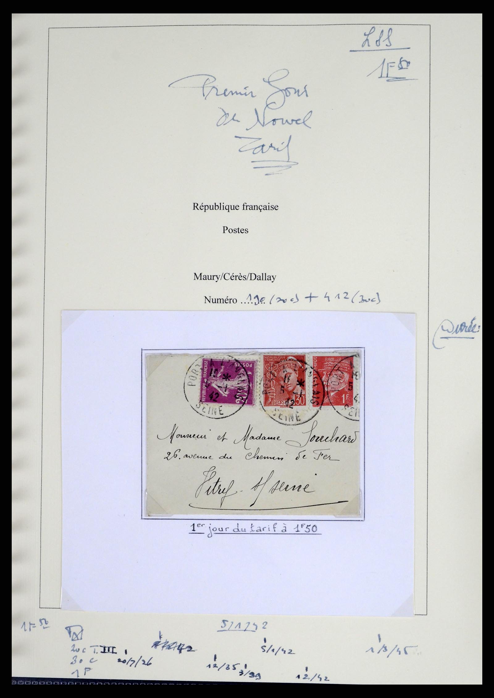 37492 127 - Postzegelverzameling 37492 Frankrijk back of the book en poststukken 
