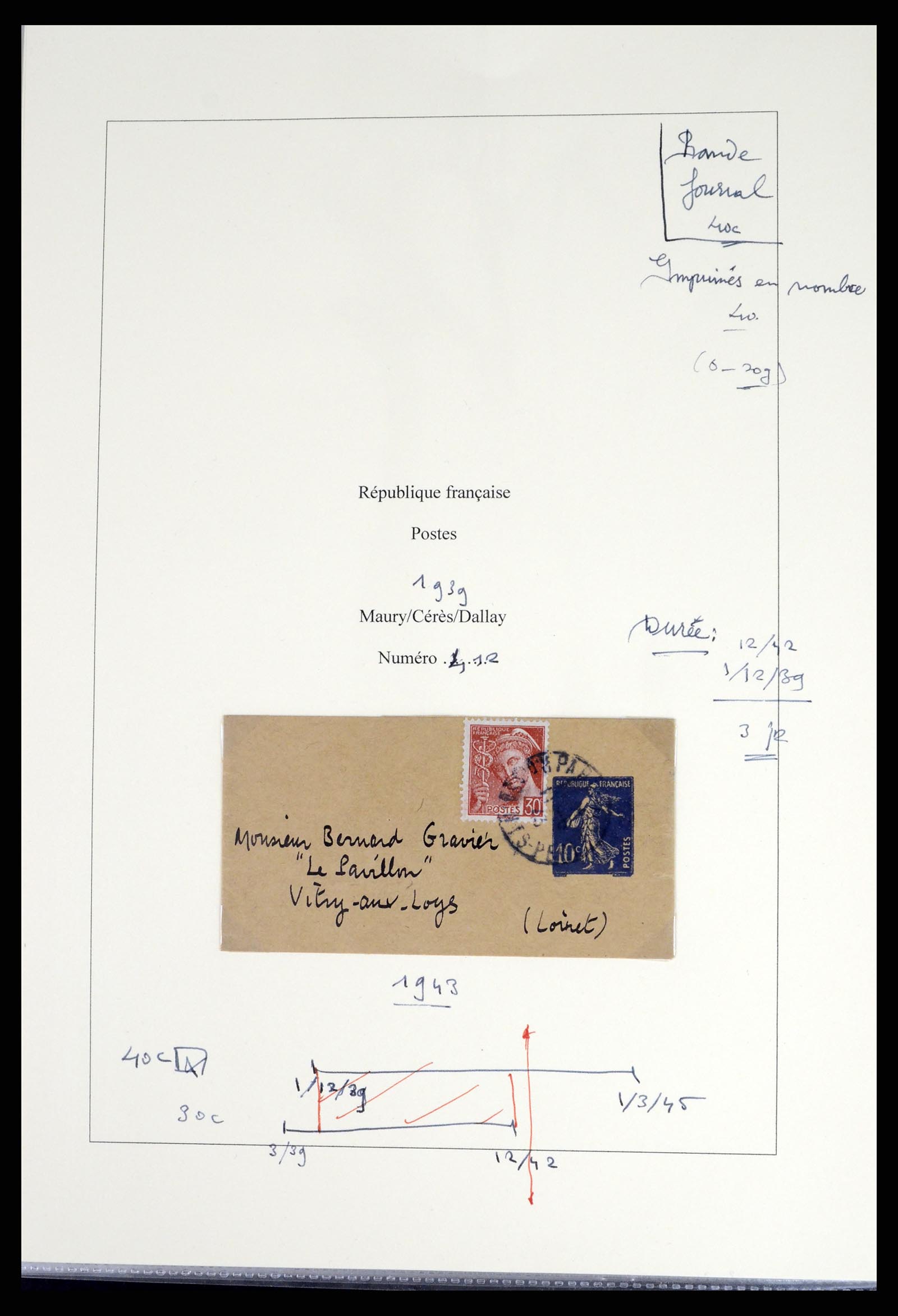 37492 130 - Postzegelverzameling 37492 Frankrijk back of the book en poststukken 