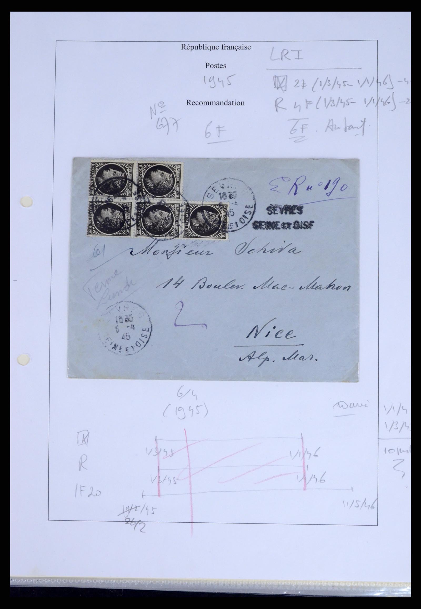 37492 134 - Postzegelverzameling 37492 Frankrijk back of the book en poststukken 