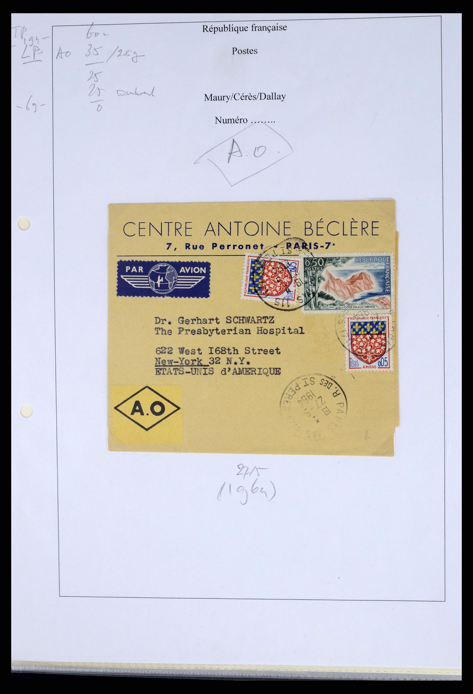 37492 222 - Postzegelverzameling 37492 Frankrijk back of the book en poststukken 
