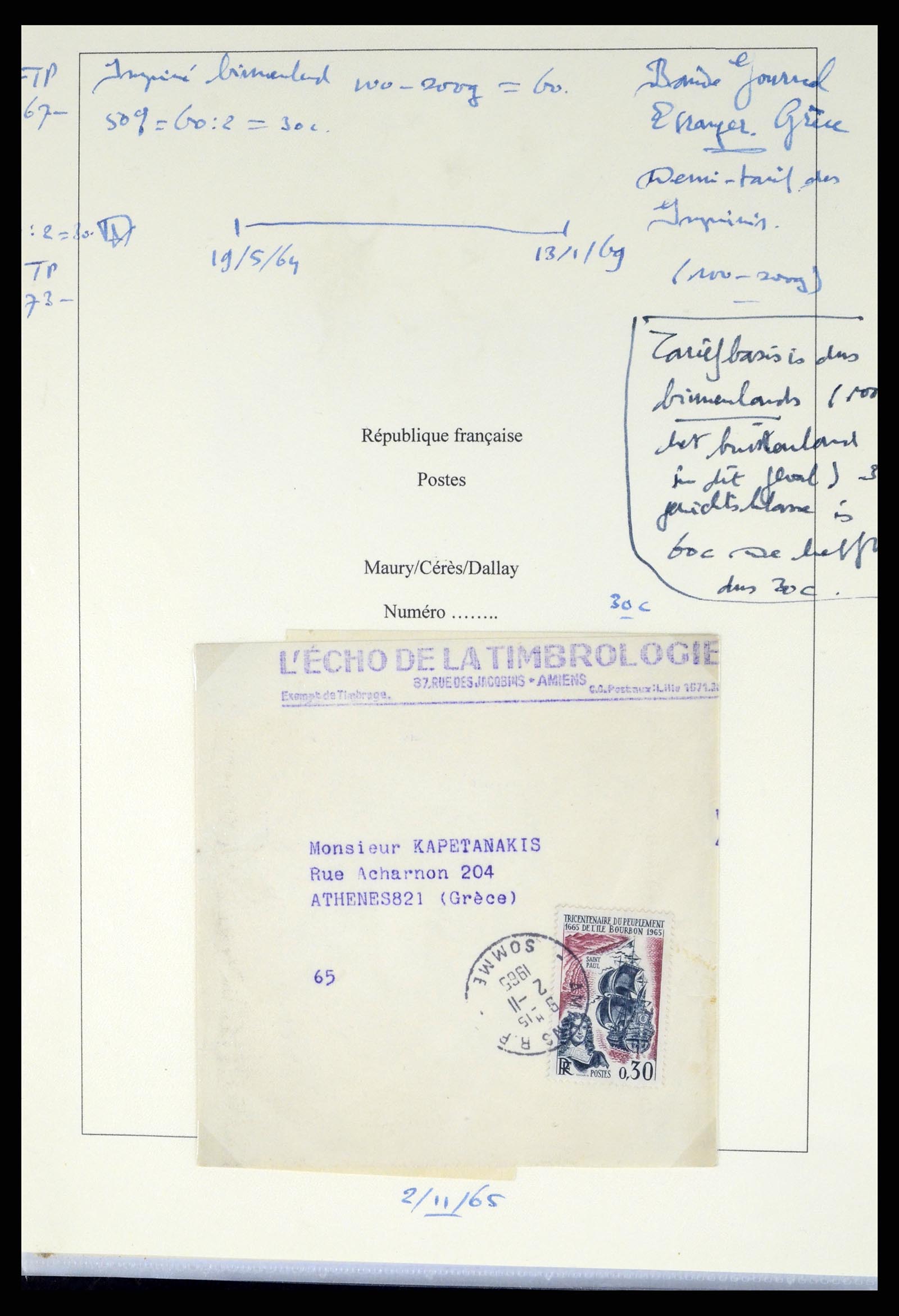 37492 228 - Postzegelverzameling 37492 Frankrijk back of the book en poststukken 