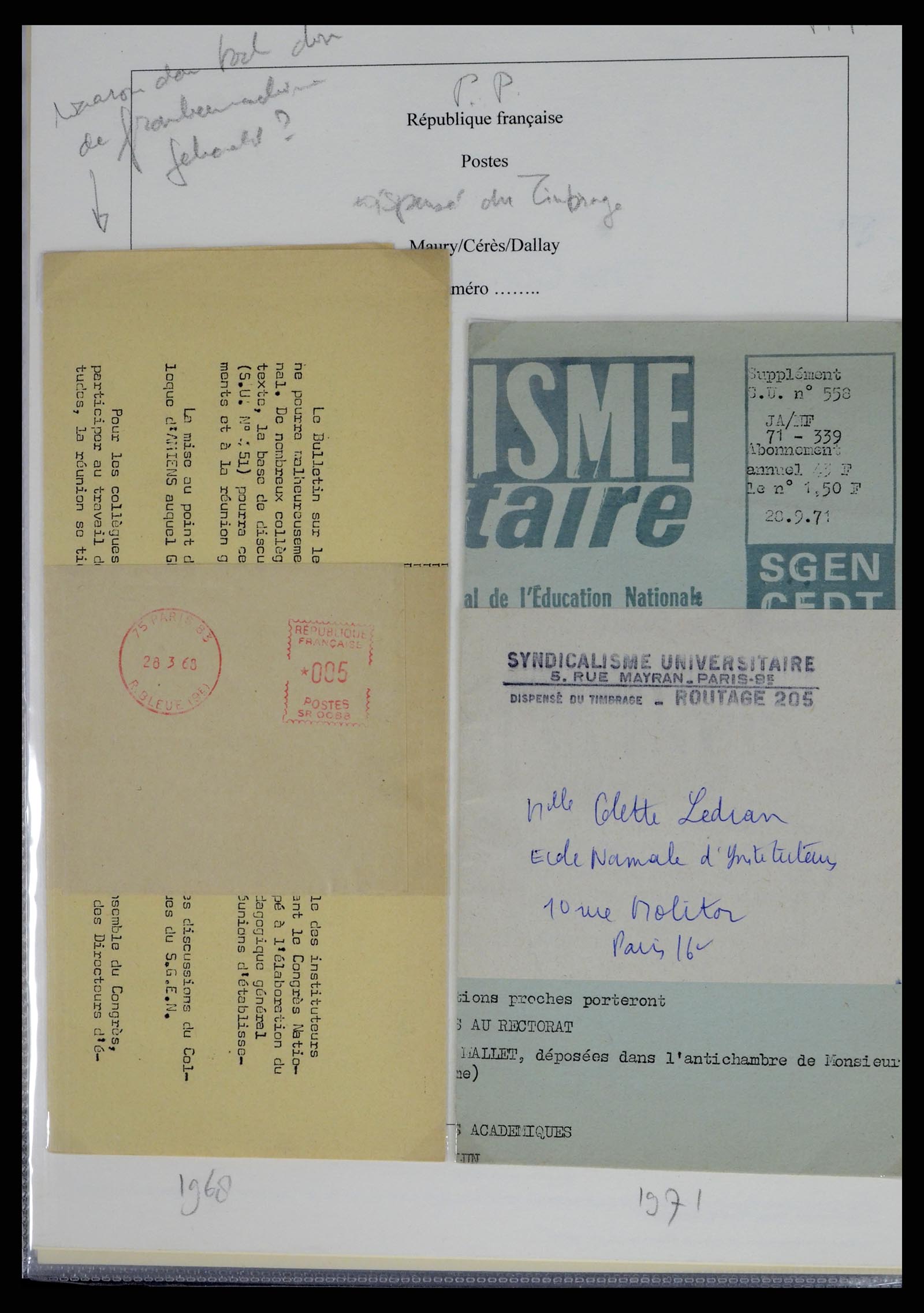 37492 242 - Postzegelverzameling 37492 Frankrijk back of the book en poststukken 