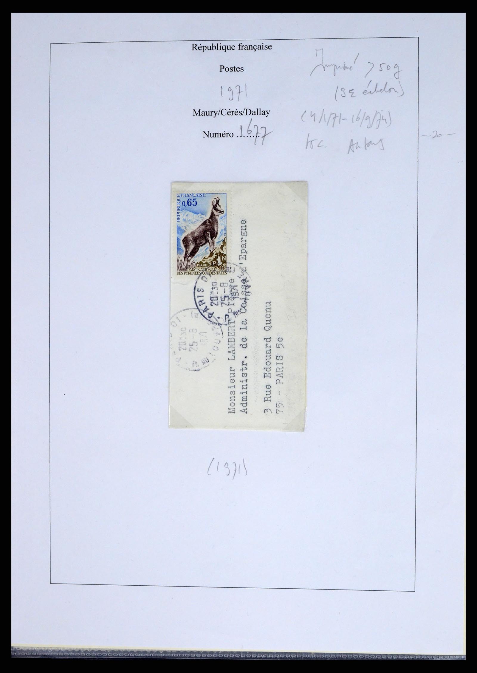 37492 244 - Postzegelverzameling 37492 Frankrijk back of the book en poststukken 