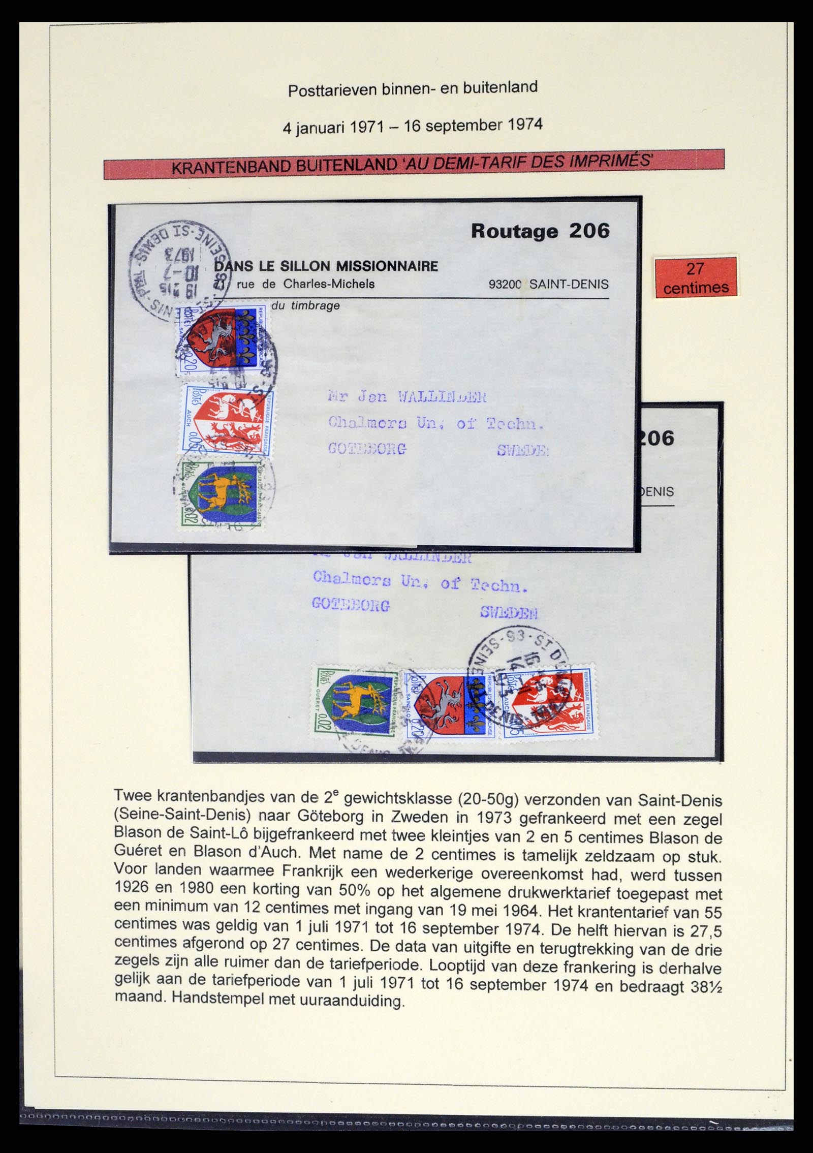 37492 247 - Postzegelverzameling 37492 Frankrijk back of the book en poststukken 