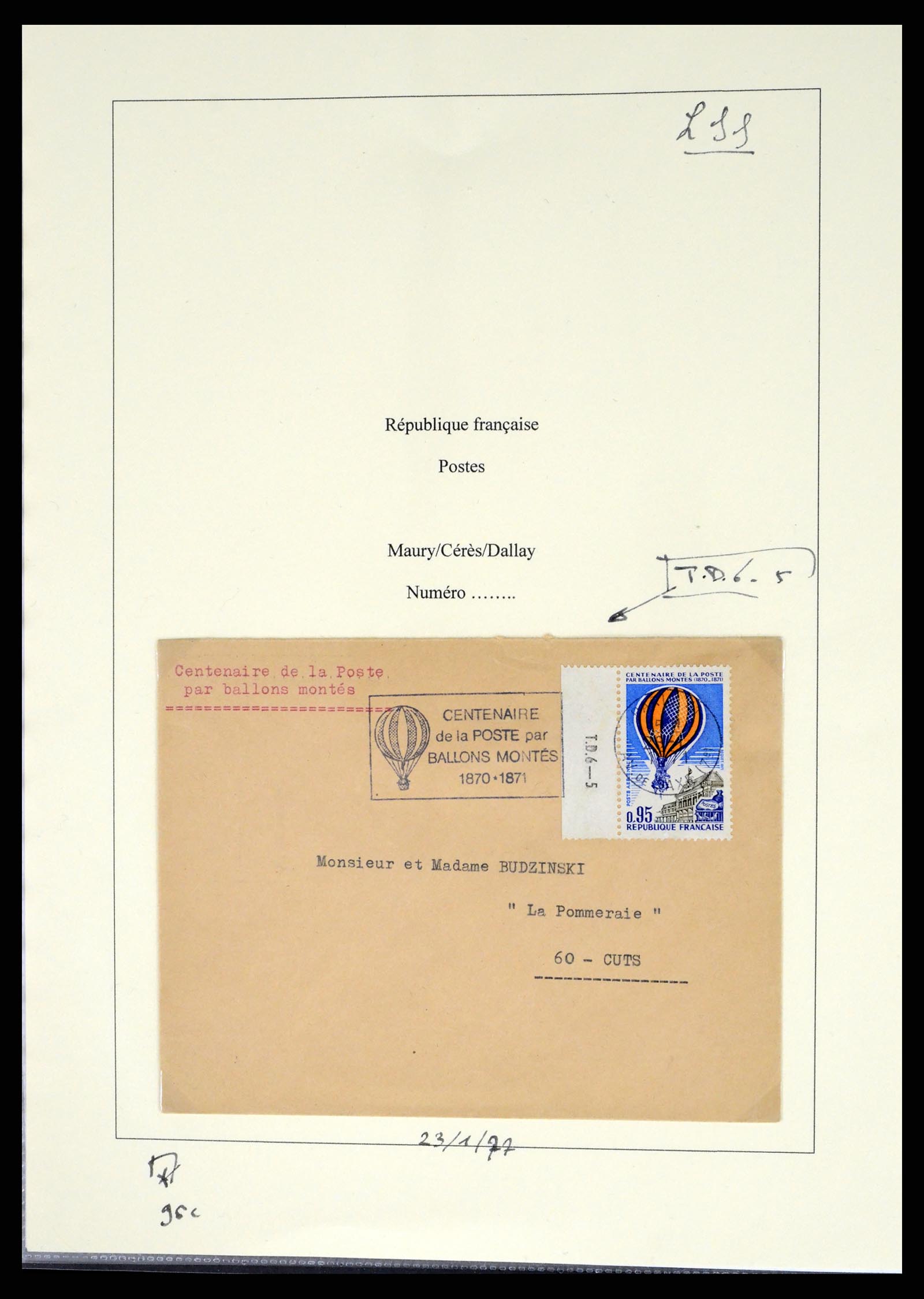 37492 255 - Postzegelverzameling 37492 Frankrijk back of the book en poststukken 